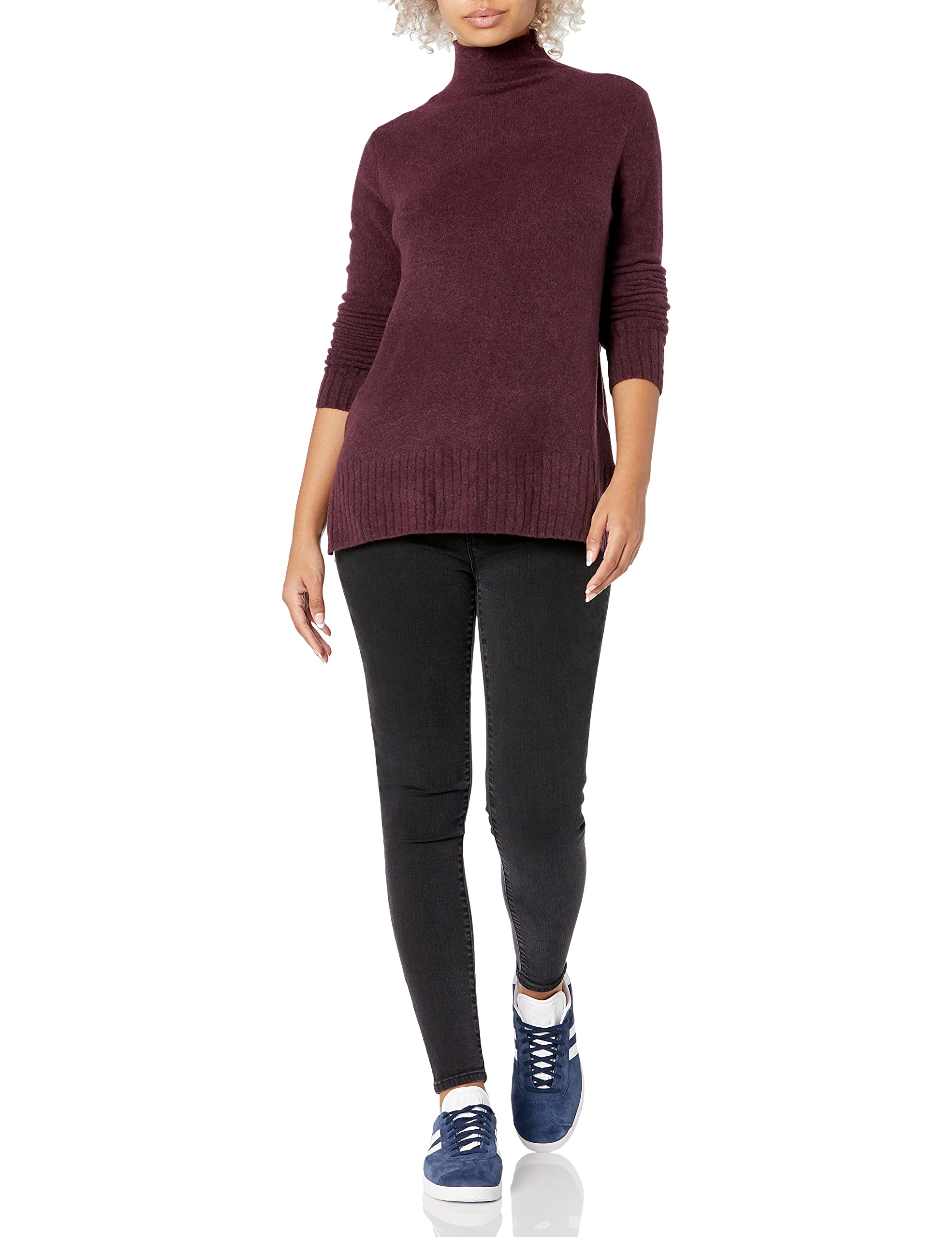 Goodthreads Women's Mid-Gauge Stretch Funnel Neck Sweater - Soft Knit Pullover for Fall & Winter - Casual Office Wear & Weekend Outfits