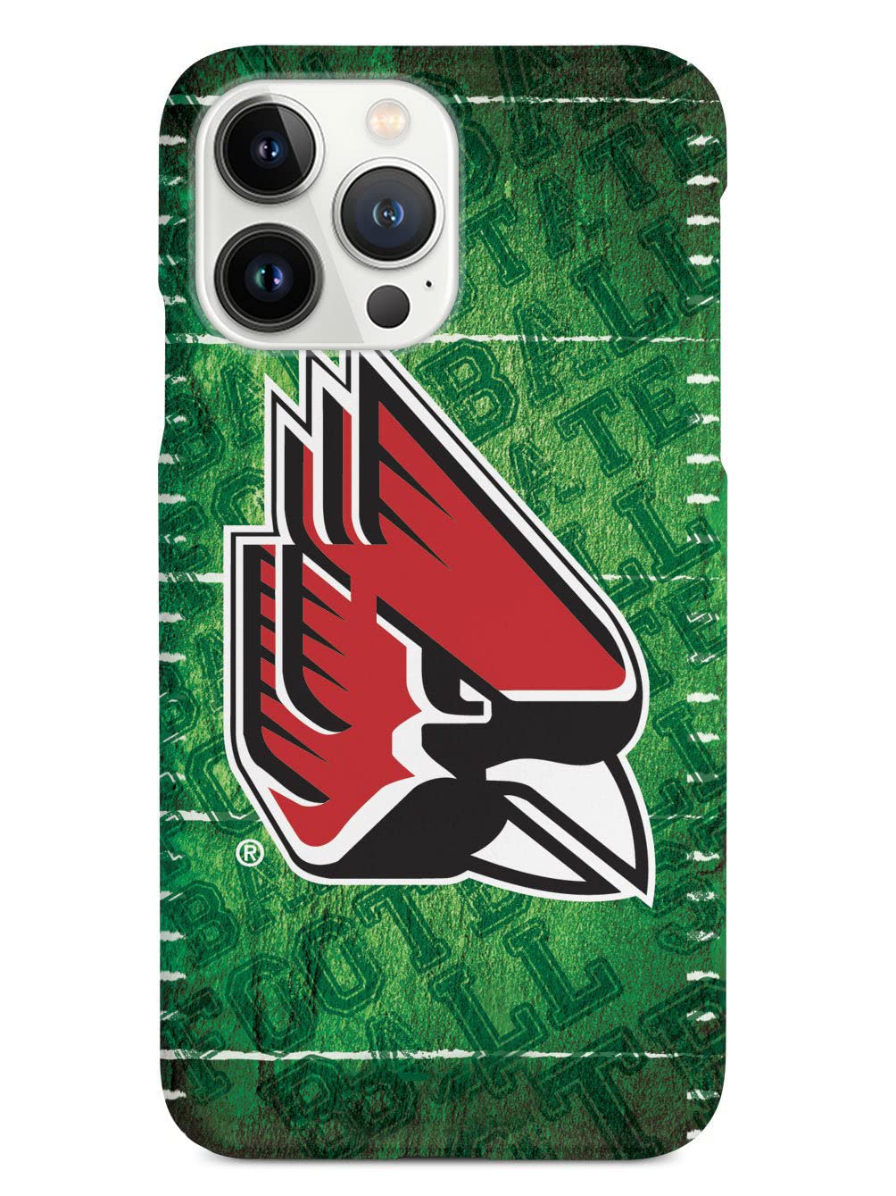 3D Textured iPhone 15 Pro Max Case with Rubber Bumper - Ball State University Cardinals Football Design Protective Cover for Apple iPhone 15 Pro Max - Perfect for Game Day & School Spirit