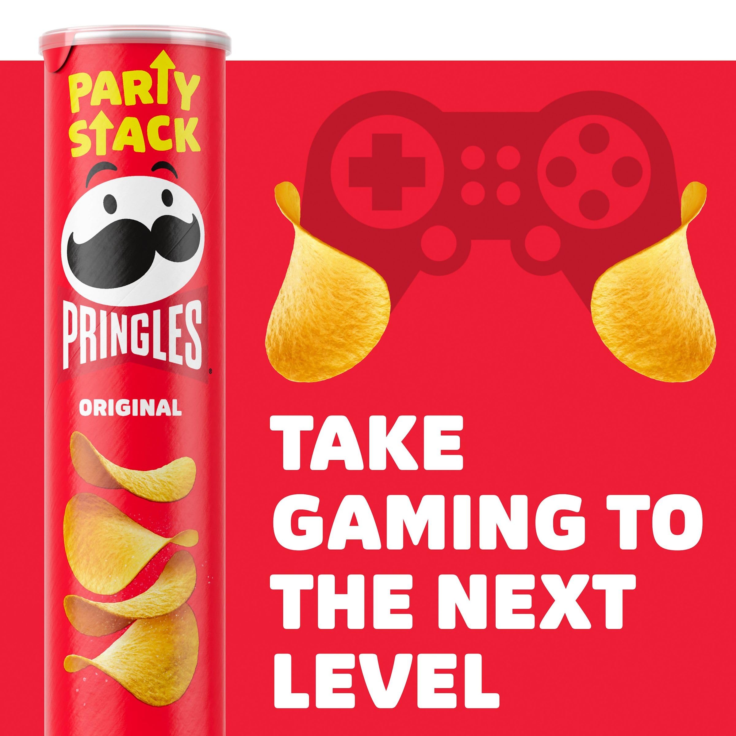 Pringles Original Potato Crisps Chips - 6.8oz Can (Pack of 1) | Crunchy Snacks for Lunch, Travel & Parties | Perfect On-the-Go Snack for Work, School & Social Gatherings