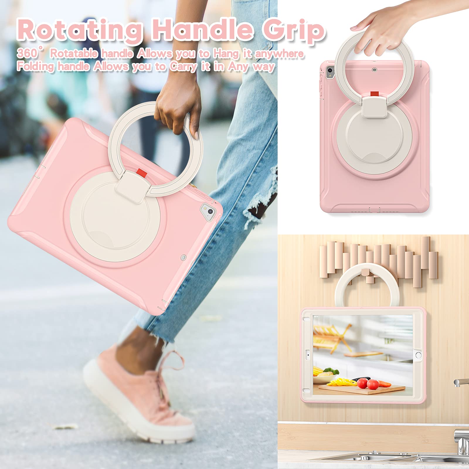 BATYUE Shockproof Protective Case for iPad 6th/5th Generation 9.7 inch (2018/2017), iPad Air 2 & iPad Pro 9.7