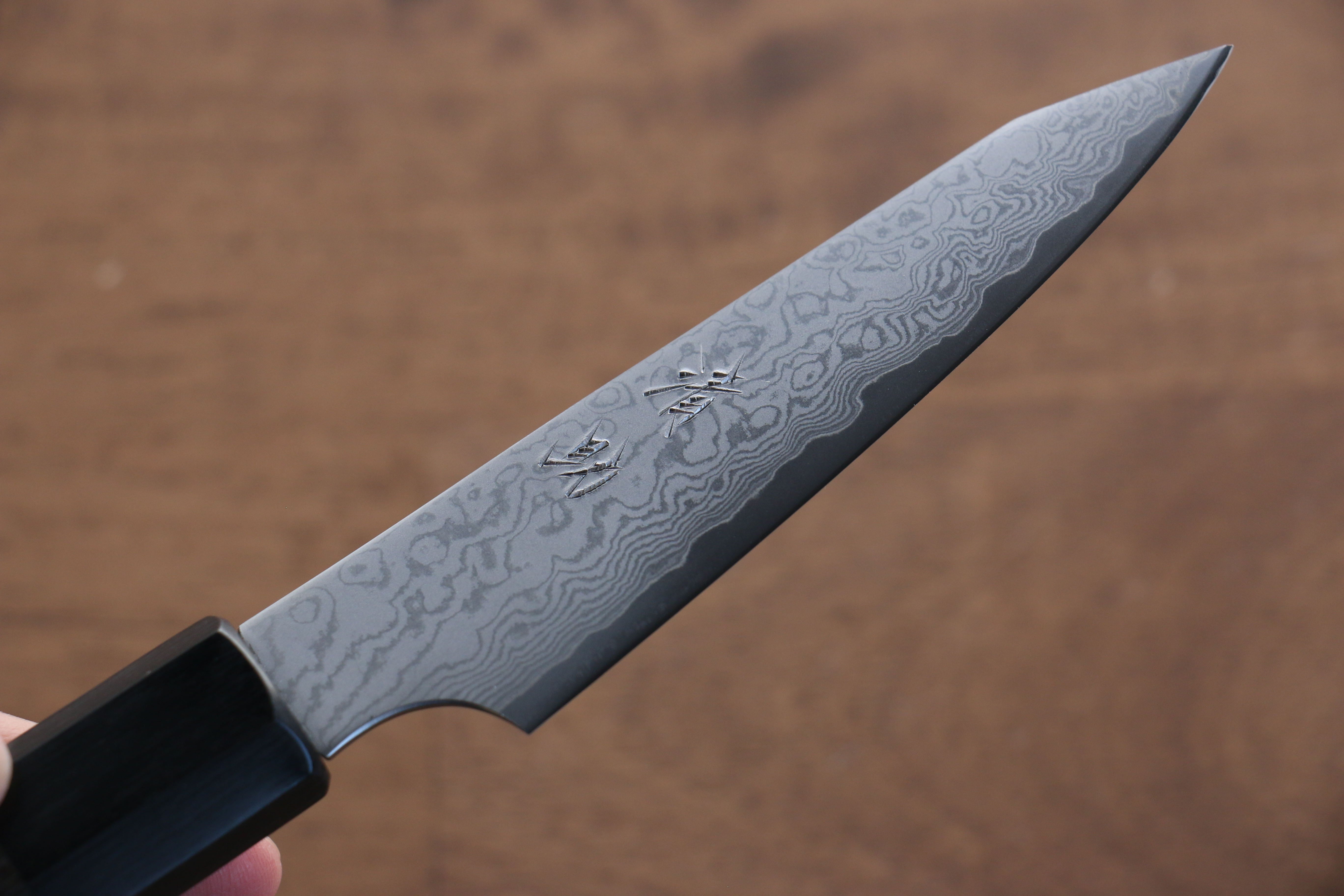 Premium Seisuke VG10 33-Layer Damascus Kiritsuke Petty Utility Knife 105mm - Gray Pakkawood Handle - Perfect for Sushi, Vegetables & Precision Kitchen Tasks