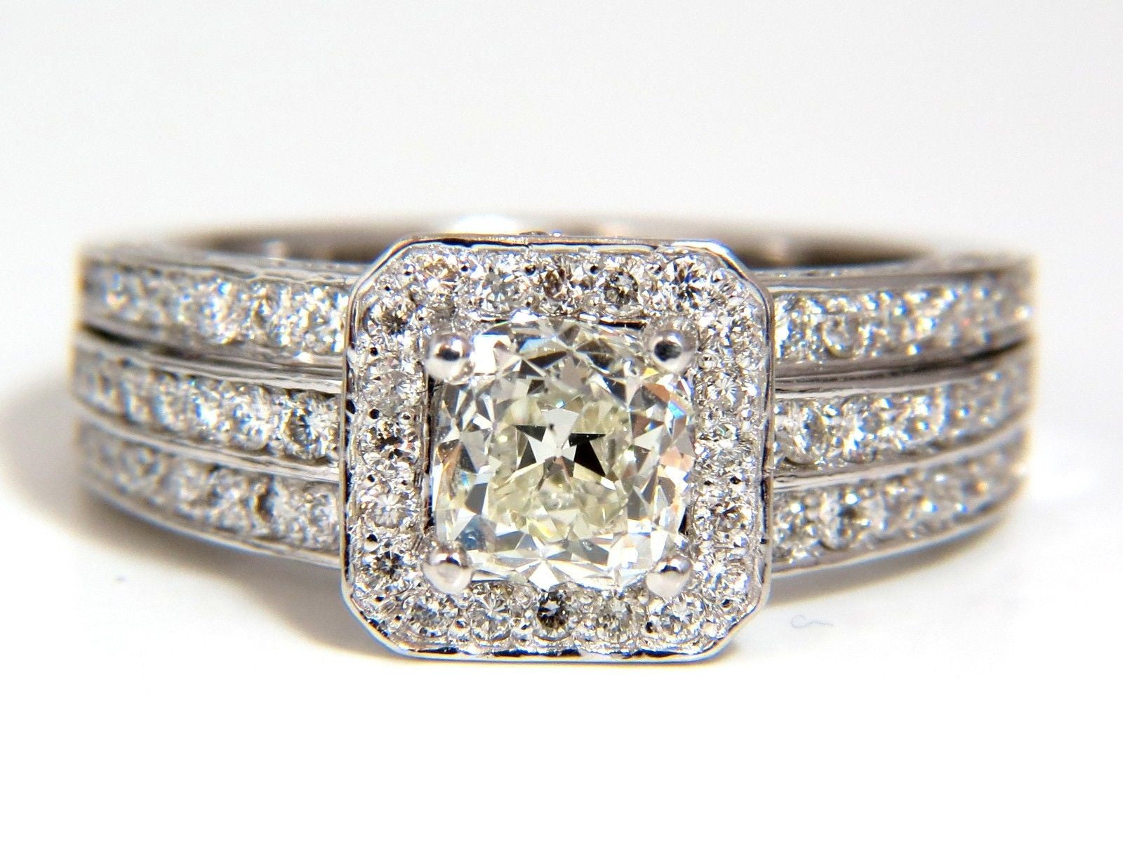 2.22ct GIA Certified Natural Cushion Cut Diamond Ring in 14K White Gold with Square Raised Setting - Perfect for Engagement, Wedding & Anniversary Gifts