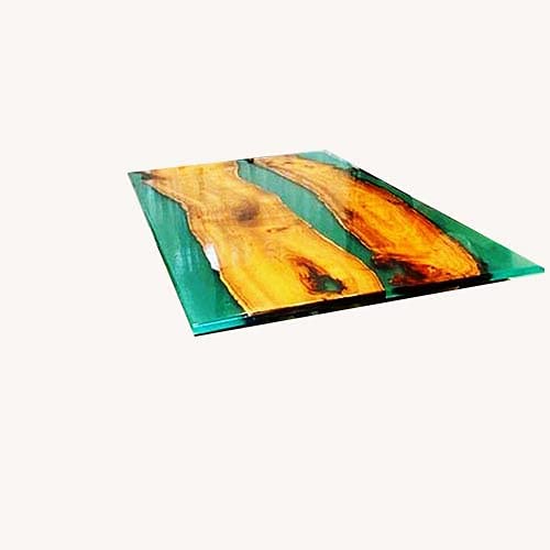 Handmade Green Resin River Dining Table - Custom Royal Epoxy Tabletop for Home & Office Decor - Perfect for Modern Interior Design, Wedding Gifts, and Luxury Furniture Upgrade