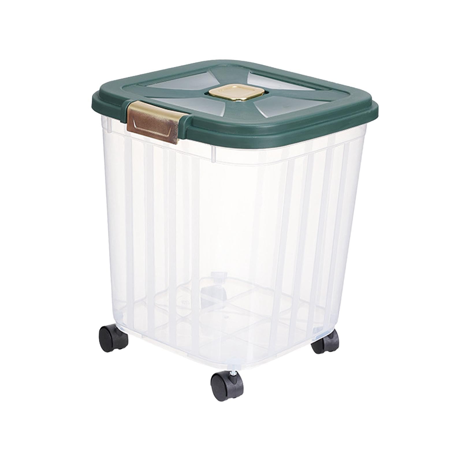 **15kg Airtight Rice Storage Container with Casters - Large Dry Food Bin for Rice, Snacks, Nuts | Perfect for Kitchen, Pantry & Bulk Food Storage**