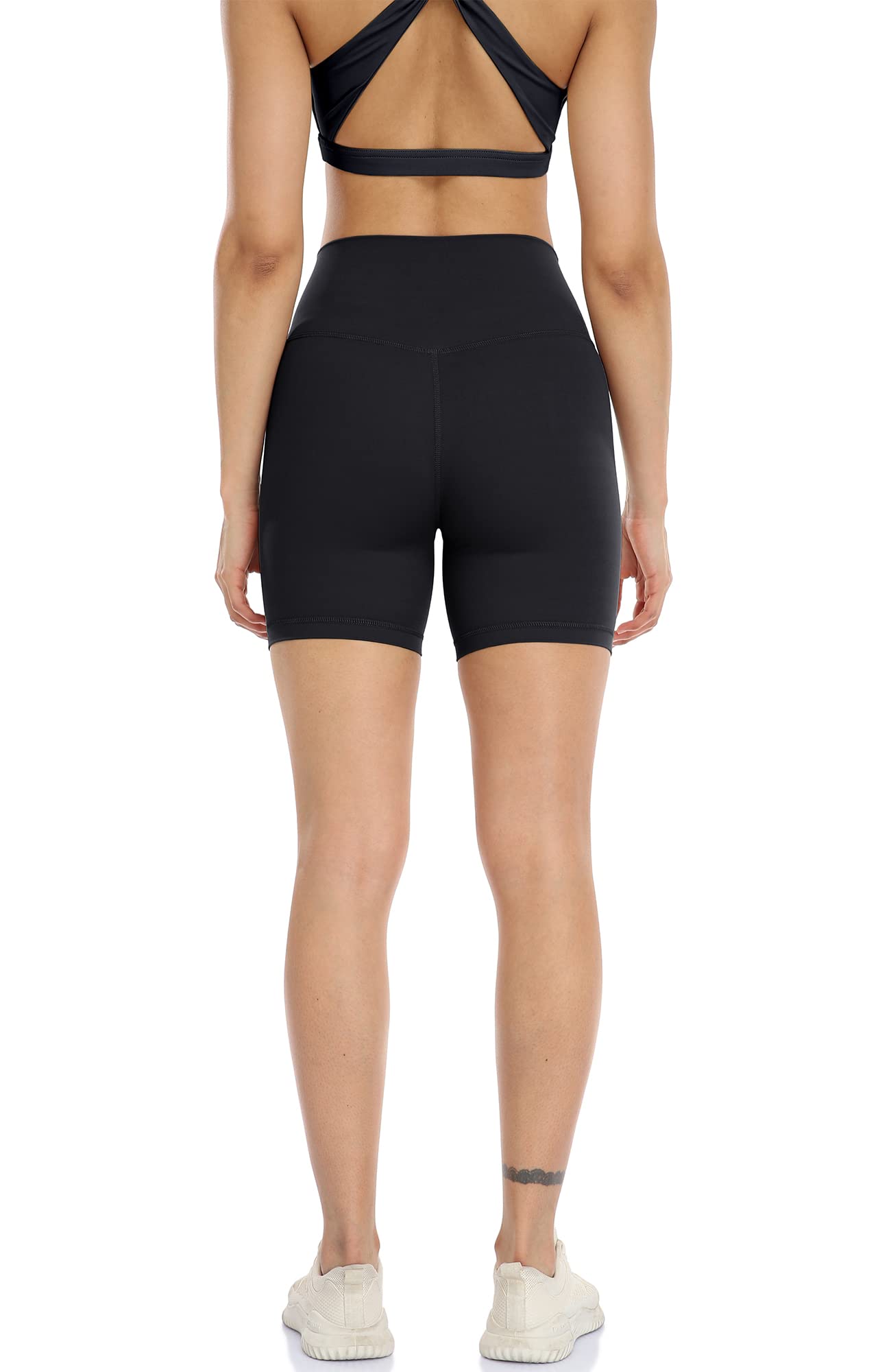 Icyzone High Waisted Workout Biker Shorts for Women - Yoga, Gym & Running Compression Spandex Shorts - Perfect for Fitness, Cycling & Lounge Wear