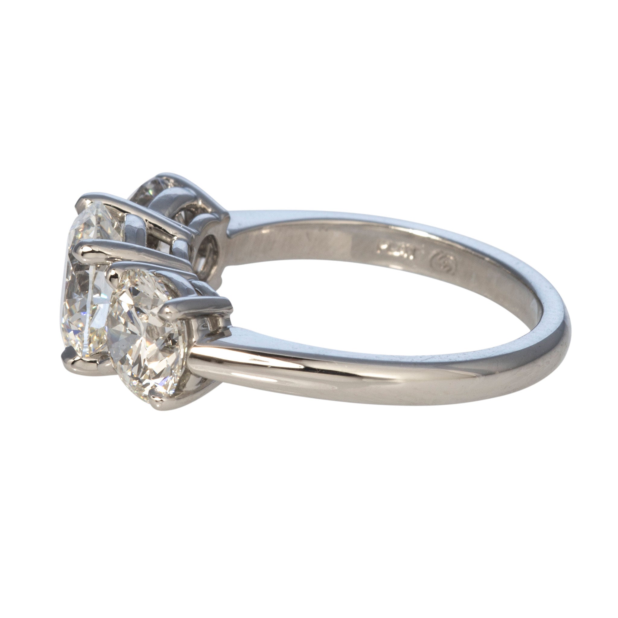 4ctw Round Brilliant Cut Diamond Three Stone Platinum Engagement Ring for Women - Perfect for Proposals, Anniversaries & Wedding Bands