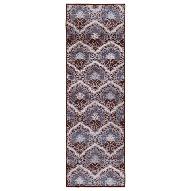 Chloe Floral Damask Non-Slip Washable Indoor Area Rug - Soft Living Room Carpet, Bedroom Runner for Home Decor