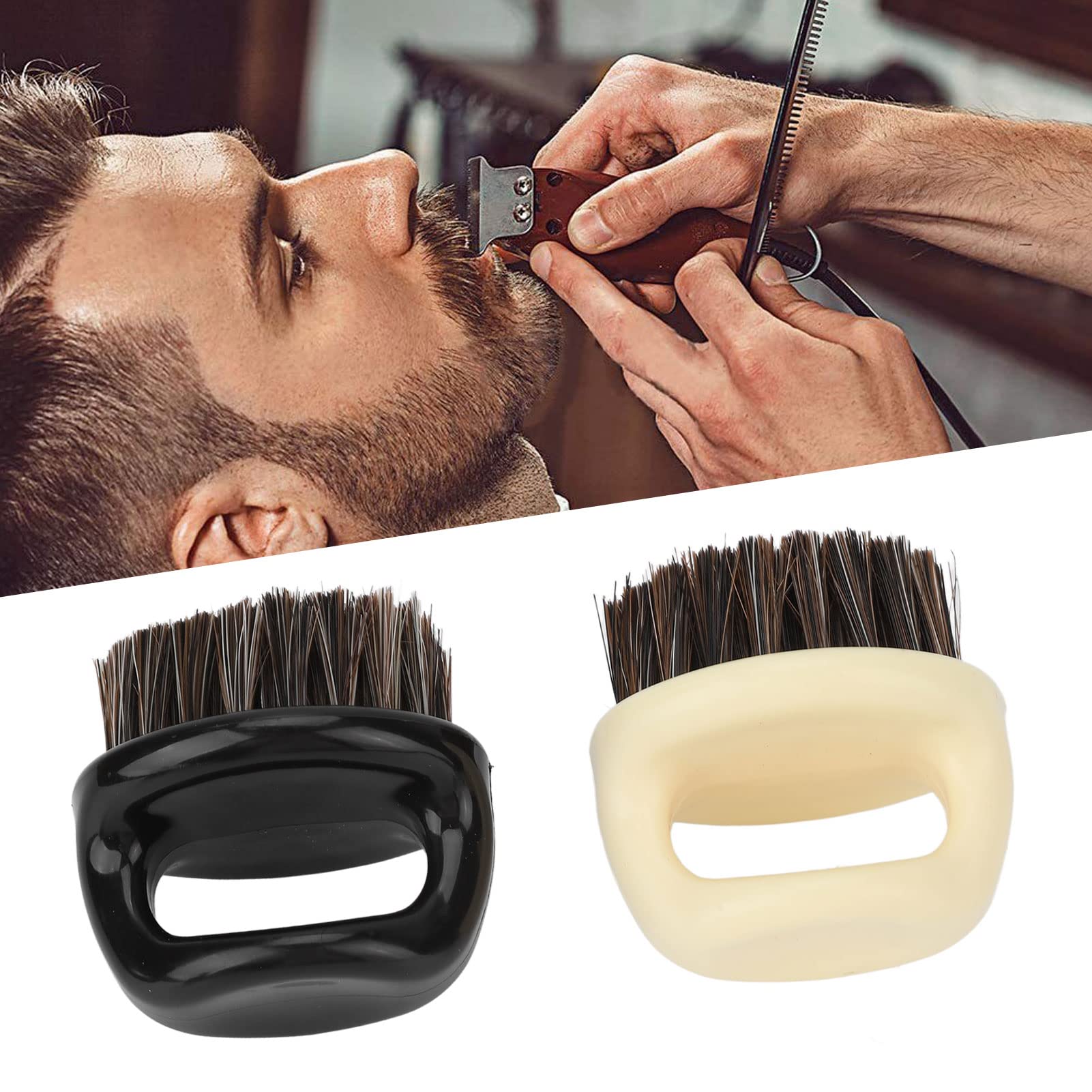 4pcs Men's Knuckle Beard Brush - Soft Bristles for Gentle Exfoliation & Styling, Round Handle for Easy Grip | Perfect for Salon Cleansing, Fast Lathering & Mustache Care | Ideal for Daily Grooming, Beard Maintenance & Styling at Home or On-The-Go