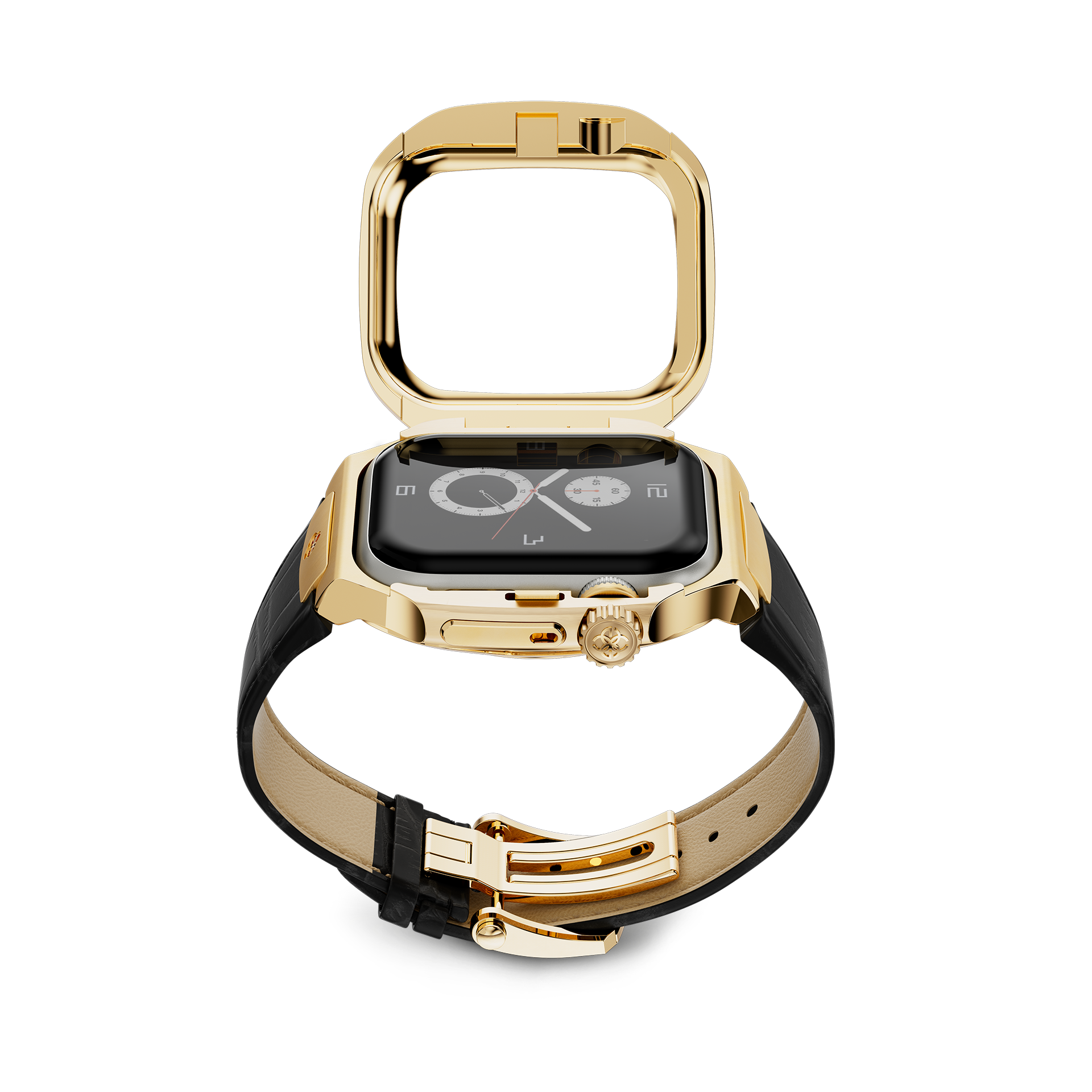 Premium Apple Watch Case ROL41 - Gold Protective Cover for Series 1/2/3/4/5/6/7/8/SE - Fashionable & Durable Smartwatch Accessory for Workout, Running & Daily Use
