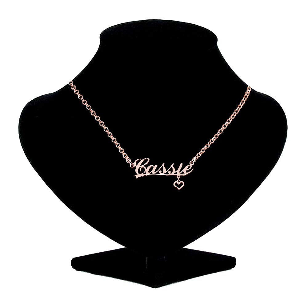 Custom Personalized Name Necklace - Rose Gold Heart Pendant Jewelry for Women, Gifts for Her, Valentine's Day, Anniversary & Birthday Present