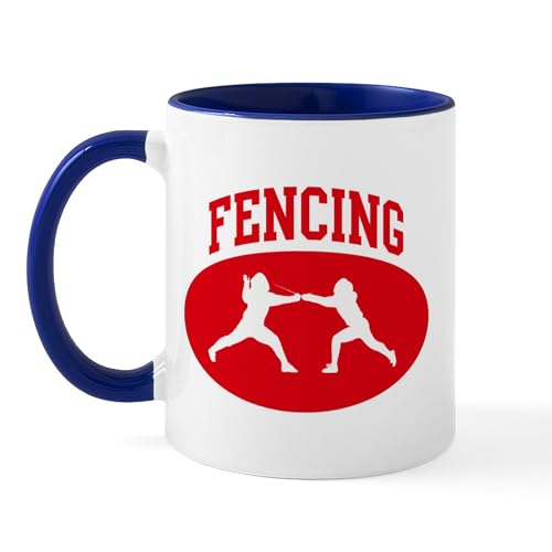 White/Navy Inside - Fencing (Red Circle) Mug