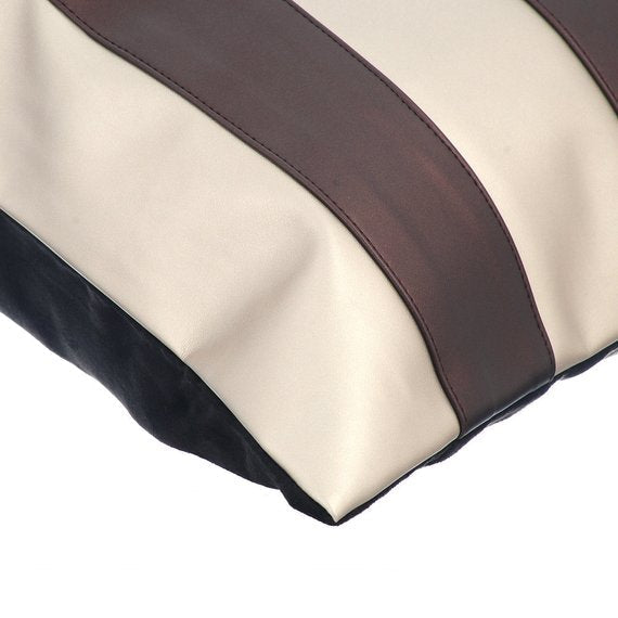 Brown Faux Leather Throw Pillow Cover - Reversible Chocolate & Brown Decorative Cushion Case - Perfect for Sofa, Bed, Chair in Living Room, Bedroom, Office