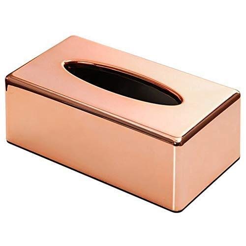 Elegant Rose Gold Tissue Box Holder for Car & Home - Rectangle Napkin Dispenser with Royal Design | Perfect for Living Room, Office, and Vehicle Organization