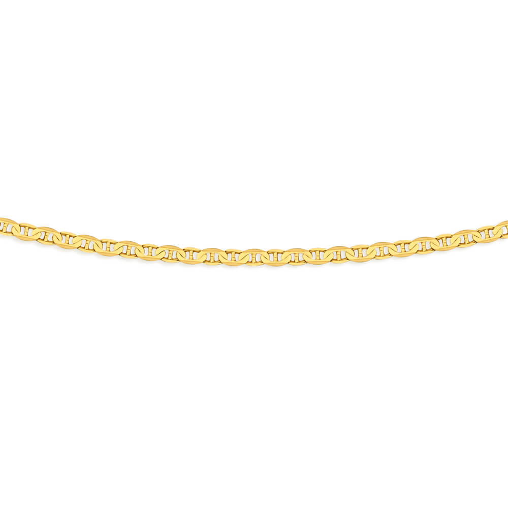 9ct Yellow Gold Solid Anchor Chain Necklace 50cm - Perfect for Layering and Everyday Wear