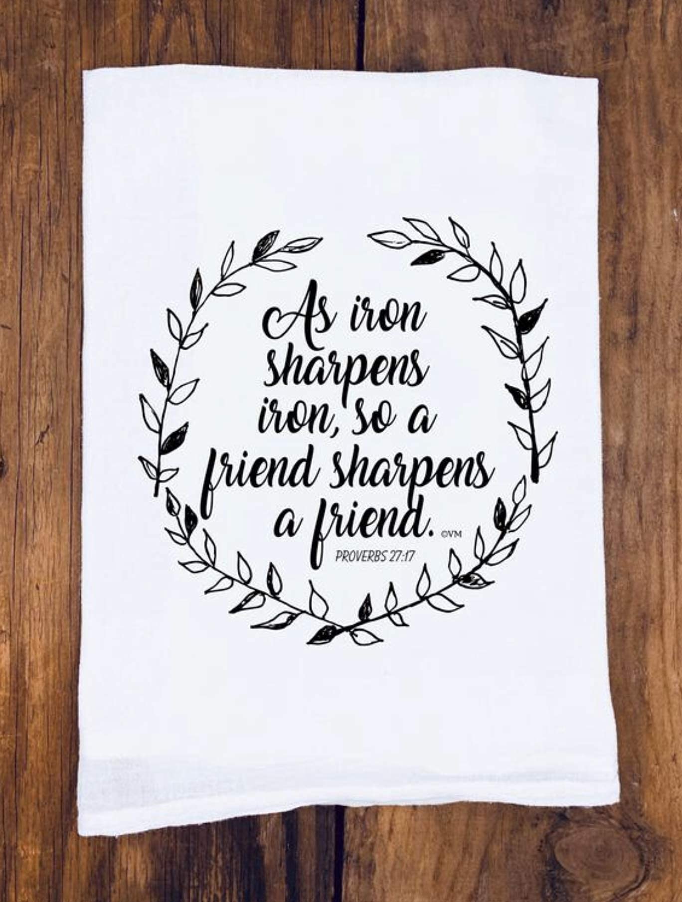 Best Tea Towel for Kitchen - Iron Sharpens Iron Bible Verse Christian Gift - Perfect for Dish Drying, Cooking, and Home Decor