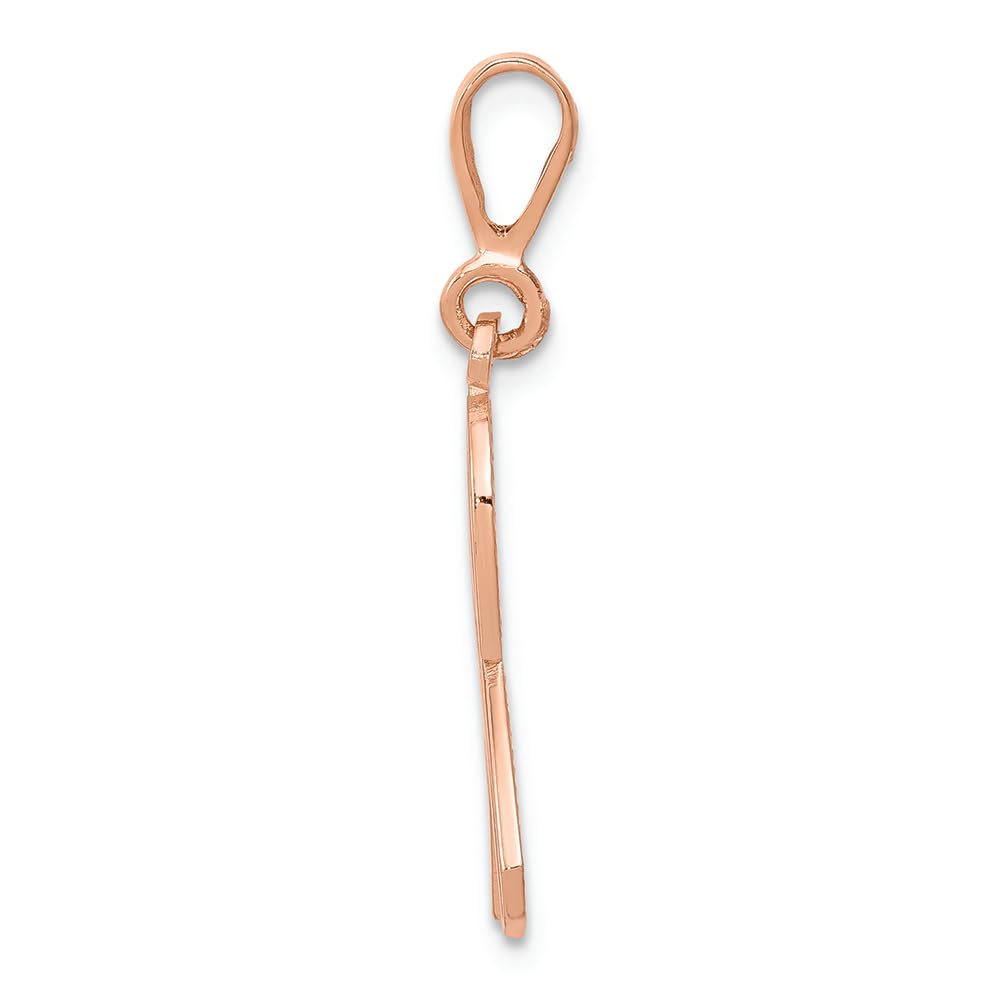 14K Rose Gold Awareness Ribbon Charm Pendant - Elegant Jewelry for Breast Cancer Support, Hope & Inspiration - Perfect for Necklaces, Bracelets & Gifts
