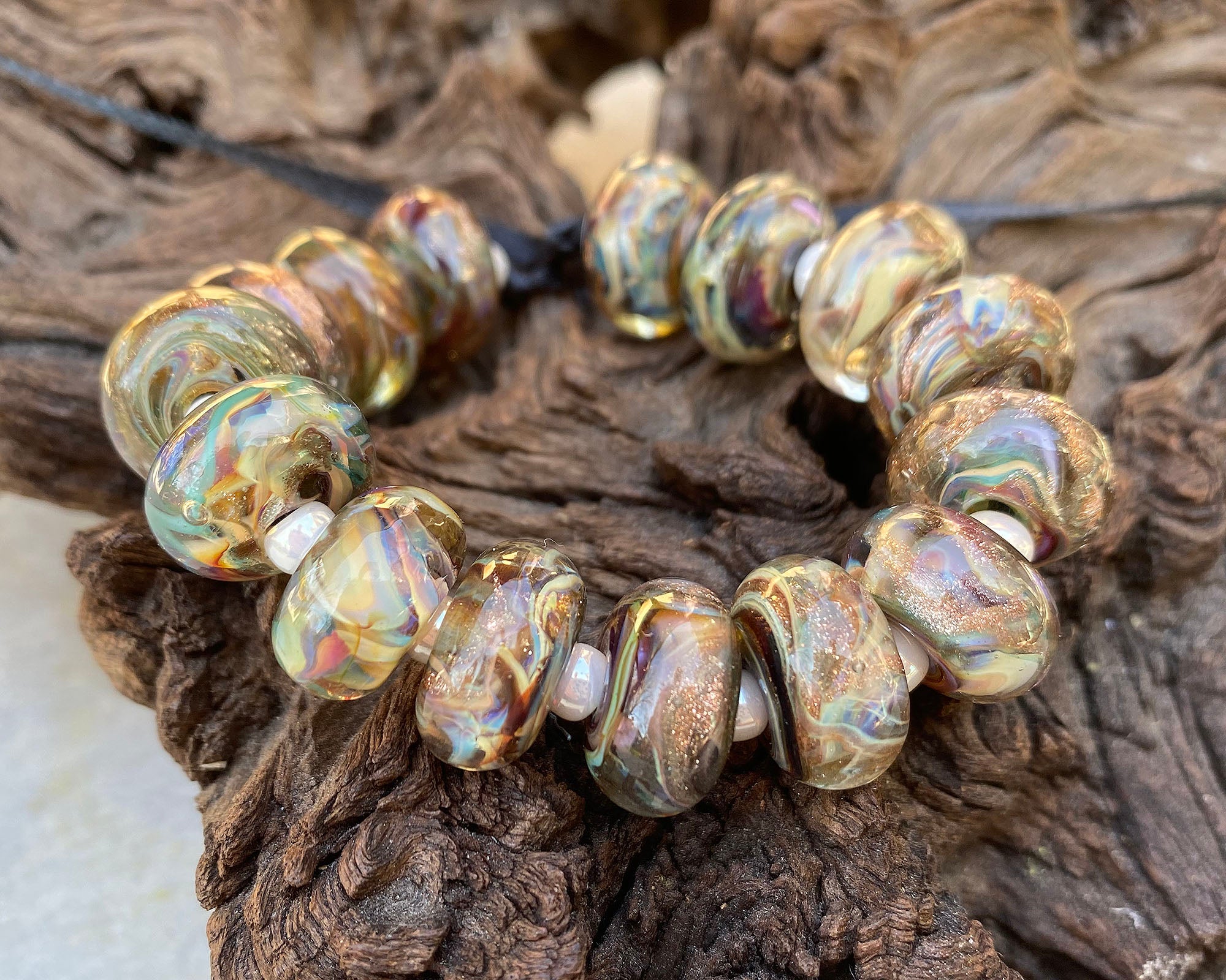 Vibrant Multicolor Glitter Lampwork Beads Set for Jewelry Making - DIY Bracelets, Necklaces & Craft Projects (SRA Certified)