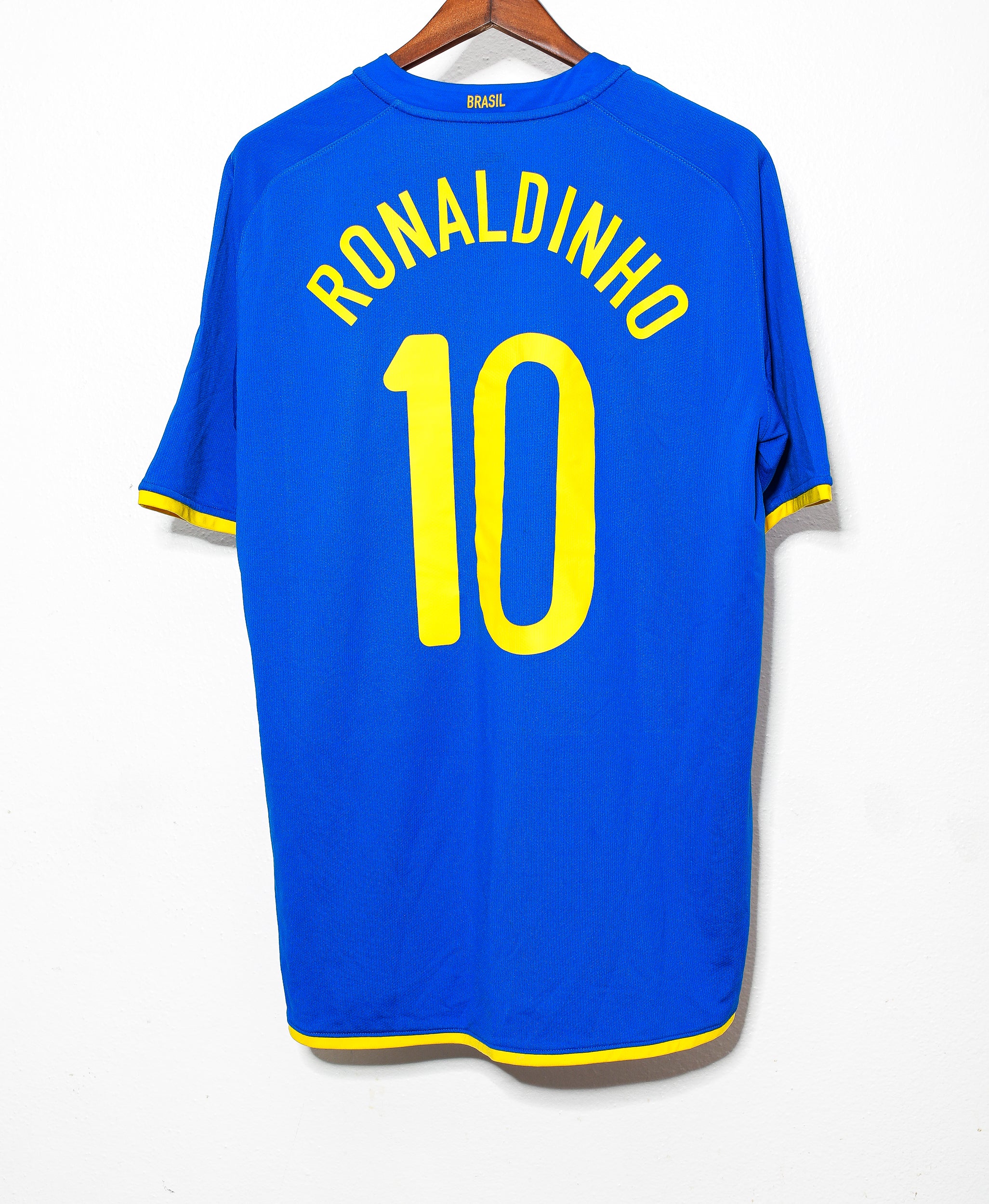 Authentic 2008 Brazil Away Soccer Jersey #10 Ronaldinho - Size XL - Vintage Football Shirt for Fans, Collectors & Match Days