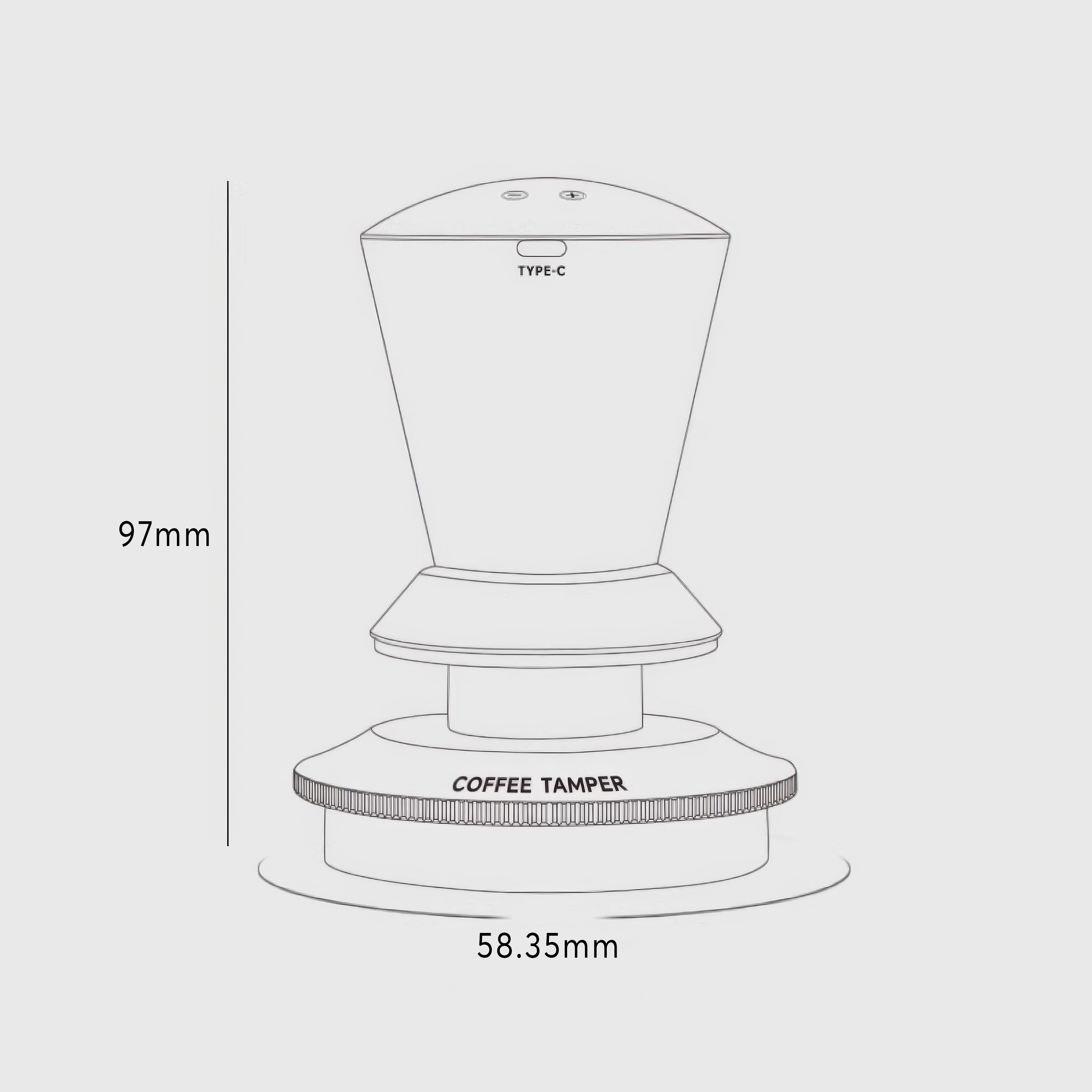 MUVNA 58mm Electric Coffee Tamper with Digital Screen - Perfect for Espresso Machines & Home Baristas