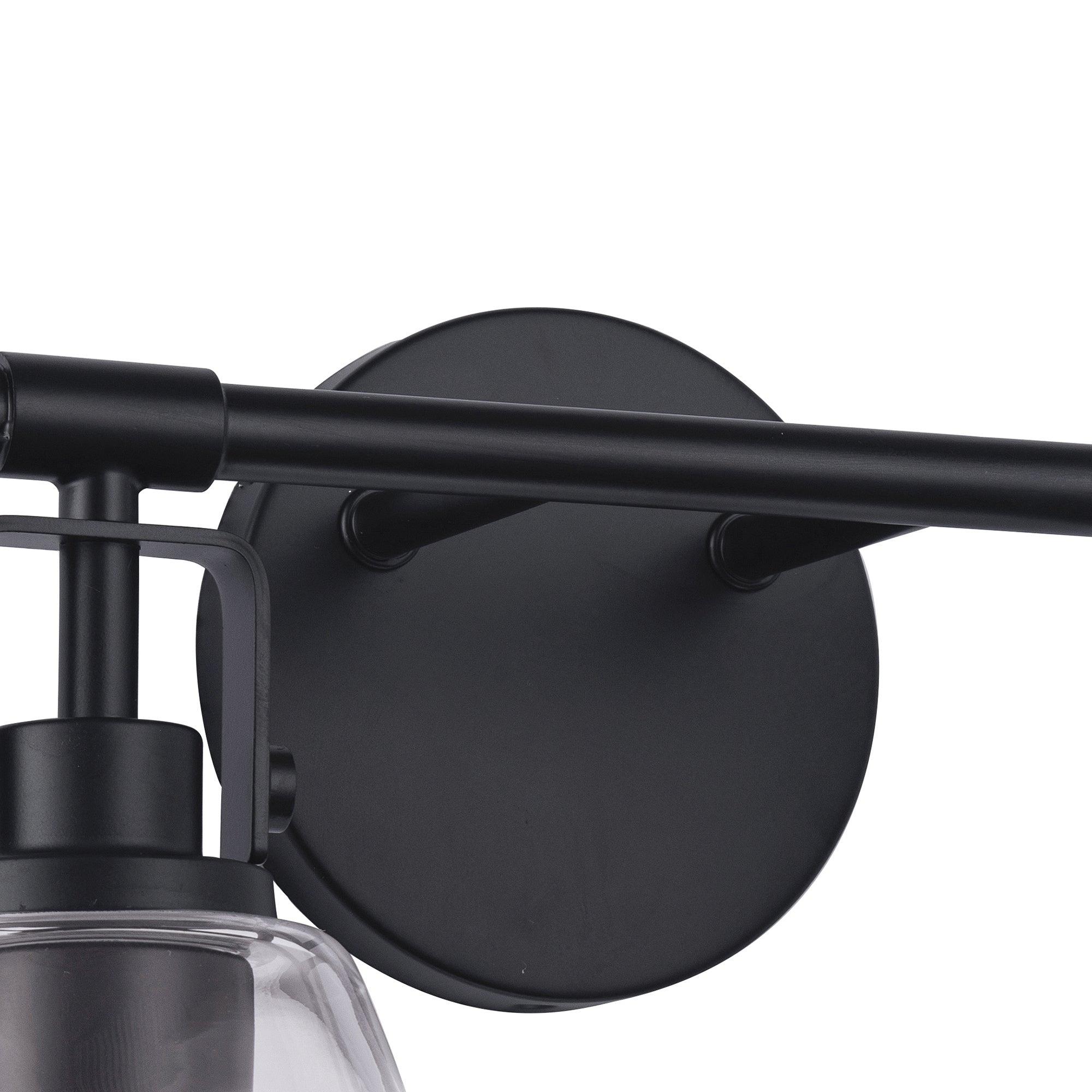 Modern Farmhouse 2-Light Vanity Light - Brushed Nickel Bathroom Sconce with Clear Glass Shades - Perfect for Bathroom, Powder Room, and Dressing Area Lighting