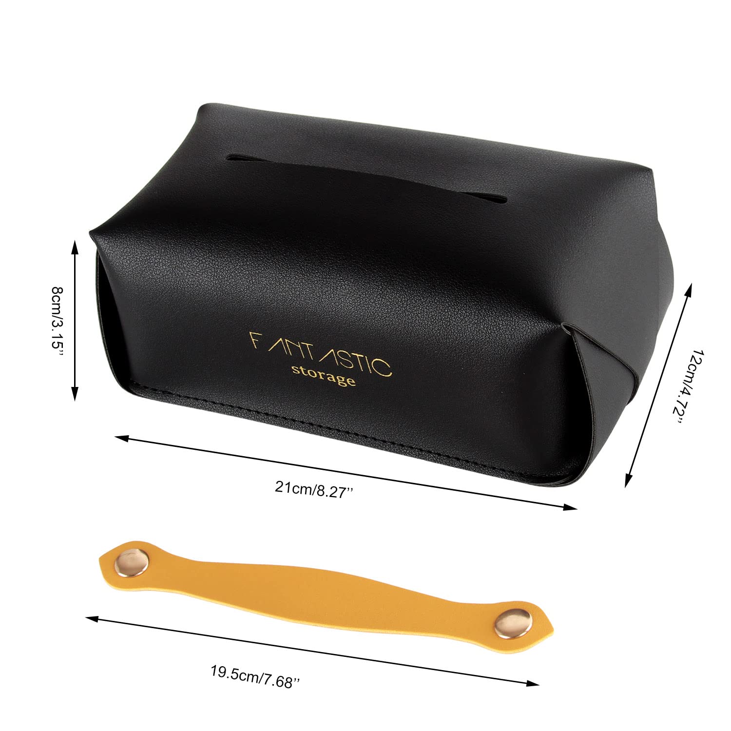 Premium PU Leather Wall-Mounted Tissue Box Holder - Waterproof & Durable for Bathroom, Vanity, Office & Car - Space-Saving Home & Office Organizer (Perfect for Countertops, Nightstands & Vehicle Consoles)