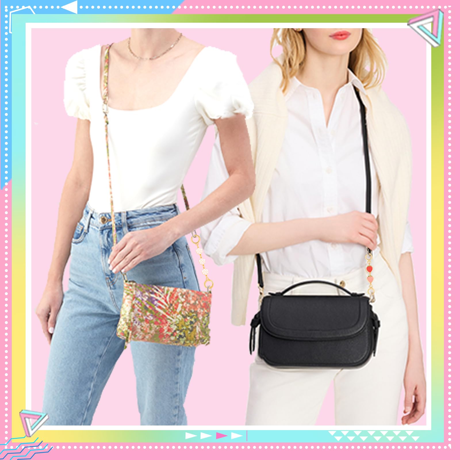 5PCS Purse Extender Chains - Adjustable Bag Strap Extenders for Women's Handbags | Fashionable Accessory for Shoulder Bags, Crossbody Bags & Totes