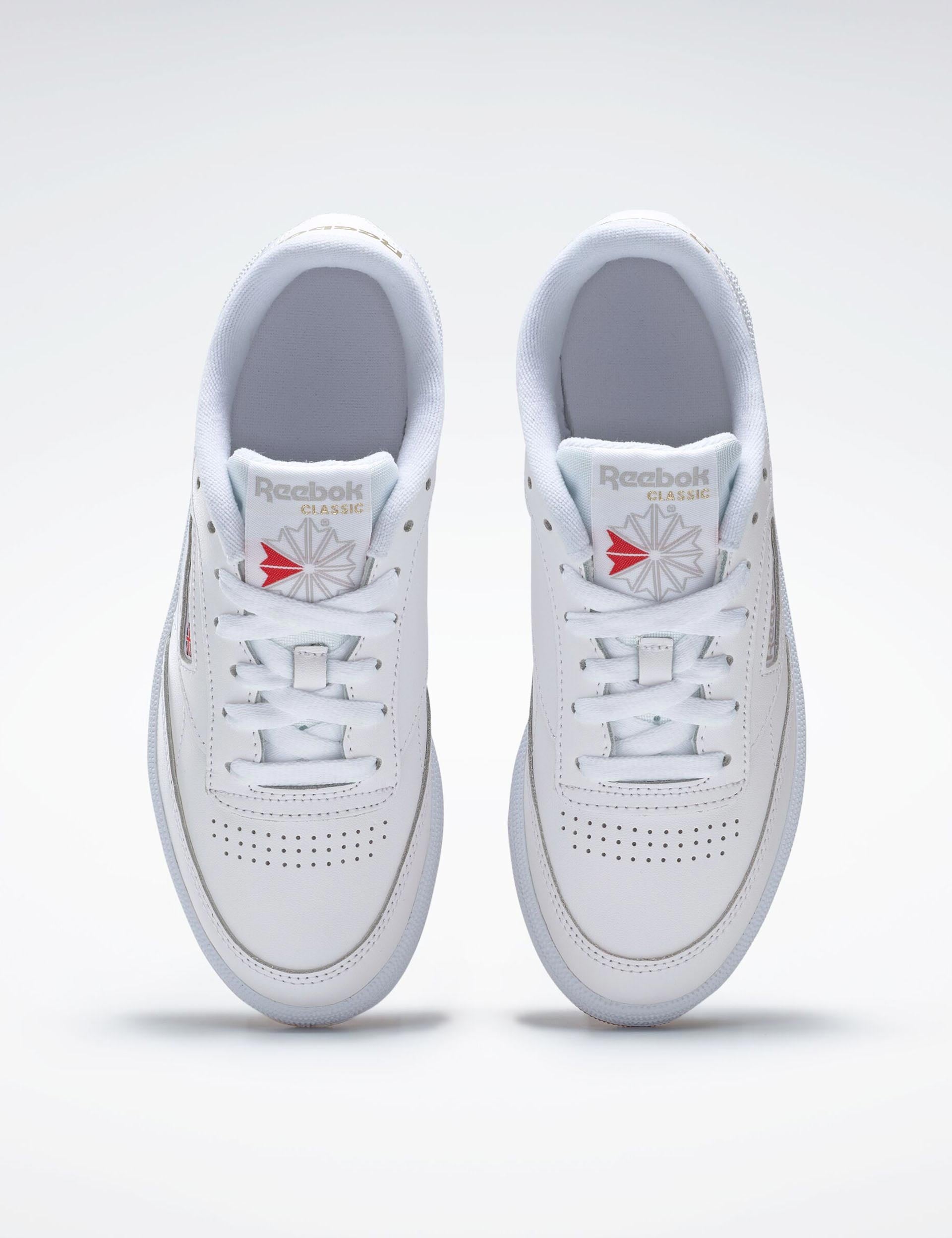 Reebok Club C 85 Vintage Sneakers - White, Light Grey & Gum Sole | Casual Wear, Retro Style, Everyday Comfort for Men & Women