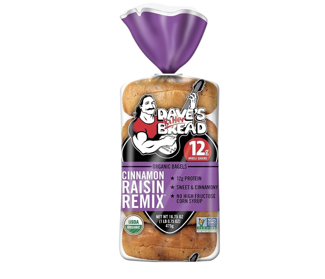 Organic Dave's Killer Bread Boomin' Berry & Raisin' Remix Bagels - 2 Pack | USDA Certified | Healthy Breakfast & Snack for Kids & Adults | Perfect for Sandwiches, Toasting & On-the-Go Meals