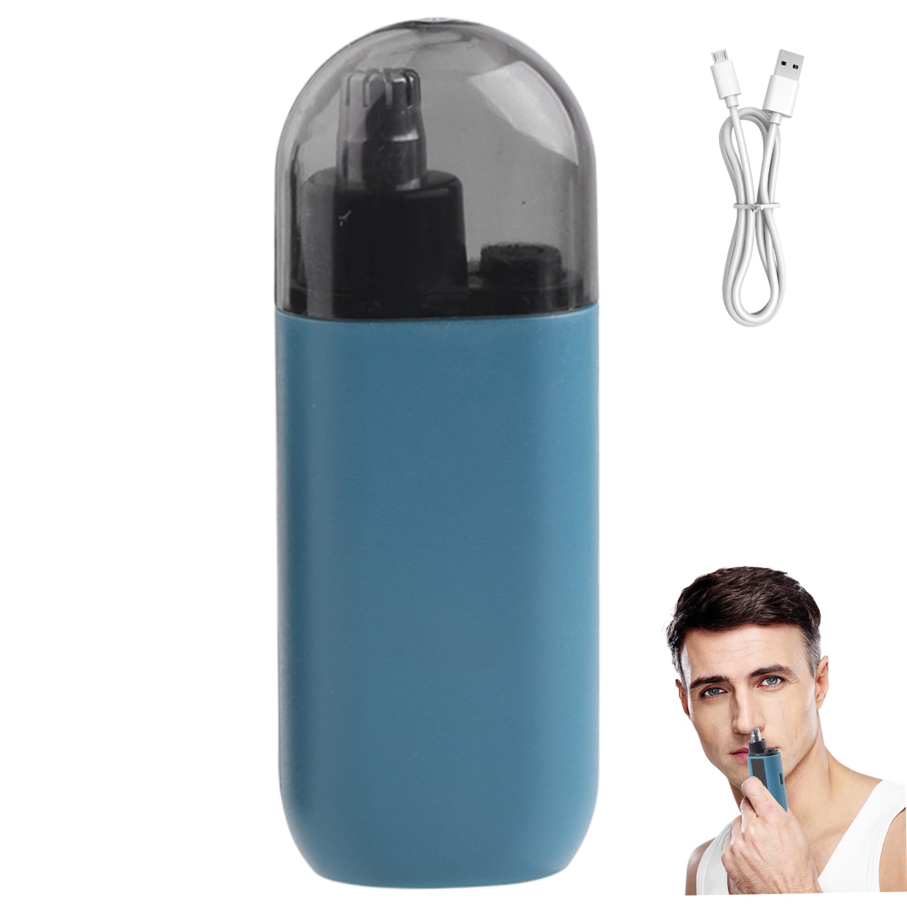 Rechargeable Electric Nose Hair Trimmer for Men - Portable USB-C Nose Trimmer with Dust Cover, 6000RPM Safe & Painless Grooming Tool - Perfect for Travel, Home, and Office Use
