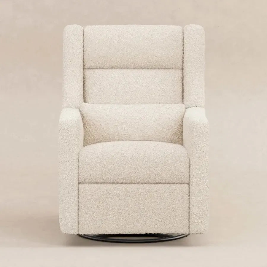 Babyletto Kiwi Plus Electronic Glider & Recliner with Adjustable Headrest - Luxe Almond Teddy Loop Fabric - Modern Nursery Gliding Chair for Breastfeeding & Baby Comfort