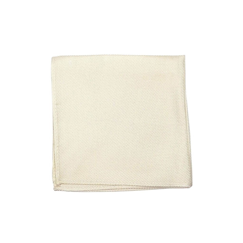 ABELARD Plain Ivory Pocket Square - Elegant Silk Handkerchief for Men's Suits & Formal Events