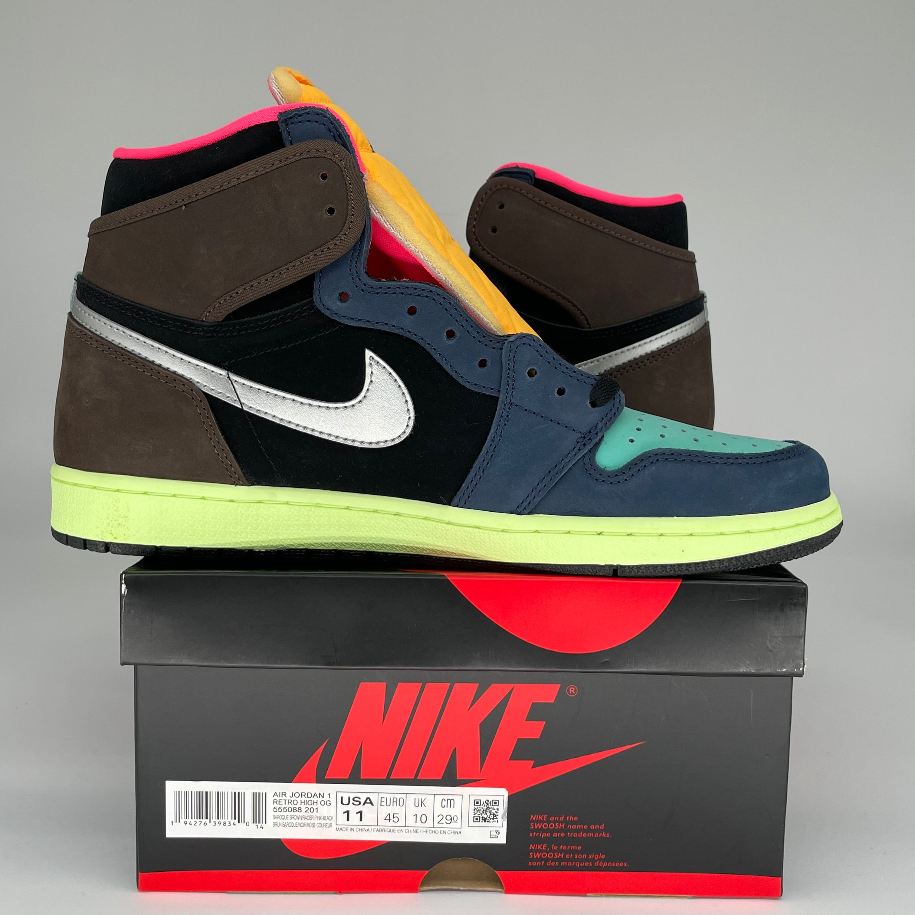 AIR JORDAN 1 BIO HACK Sneakers Men's Size 11 - Style 555088-201 | Retro Basketball Shoes for Streetwear & Casual Outfits
