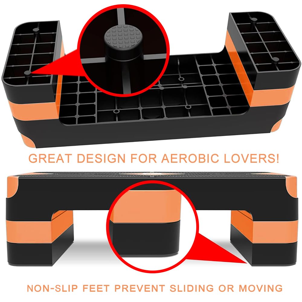 EVERYMILE Adjustable Aerobic Stepper for Home Workouts - 26.5