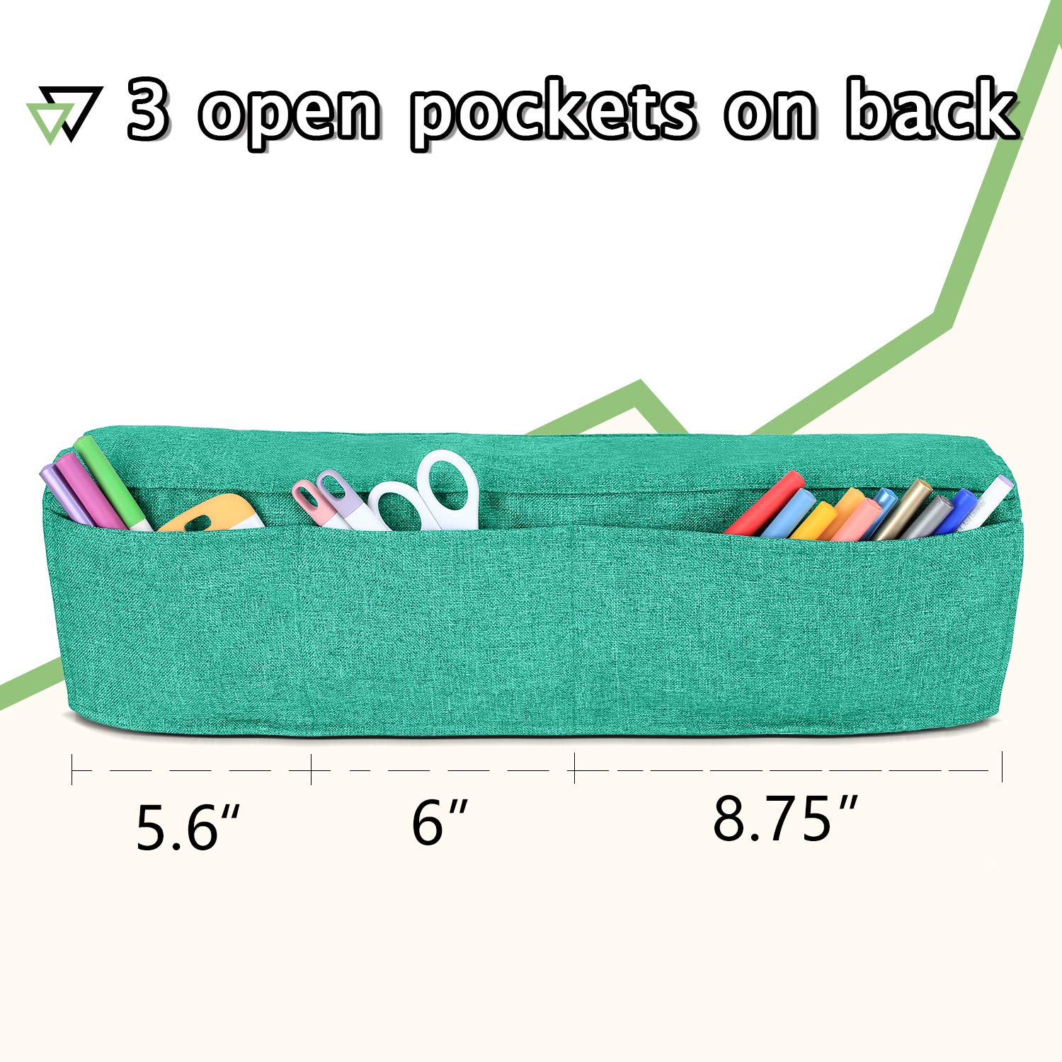 Luxja Dust Cover for Cricut Explore Air & Air 2 - Machine Protector with Back Pockets (Green) - Perfect for Craft Room Storage & Vinyl Cutting Projects