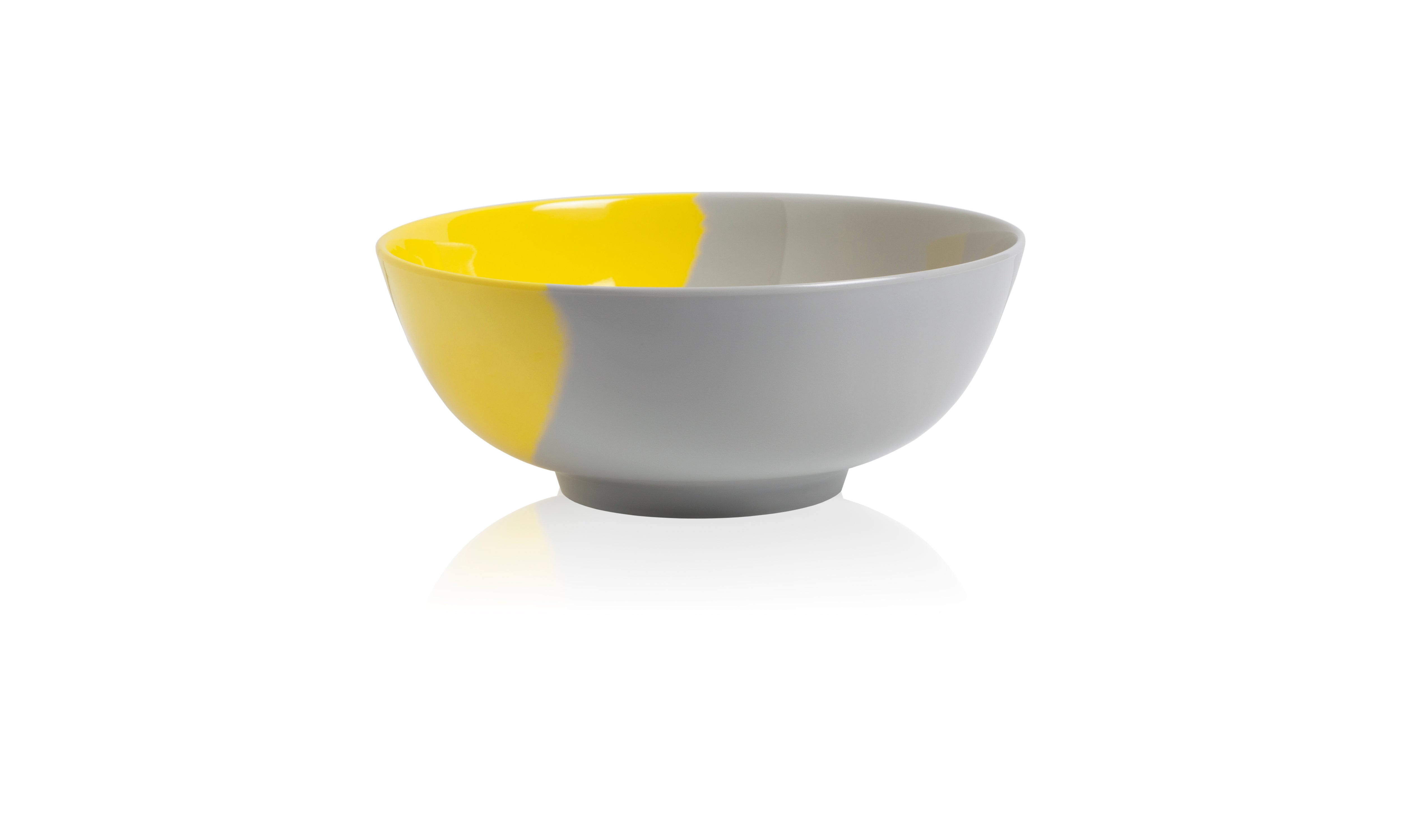Premium 1/2 & 1/2 Melamine Bowls - Durable Yellow & Grey Mixing Bowls (Set of 4) - Perfect for Baking, Mixing, Serving & Food Prep - Dishwasher Safe Kitchen Essentials