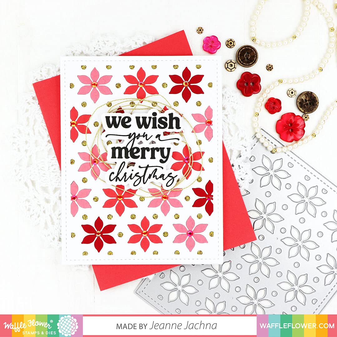 Waffle Flower Wonderful Christmas Matching Die Set - Holiday Card Making, Scrapbooking & DIY Craft Supplies for Festive Greetings