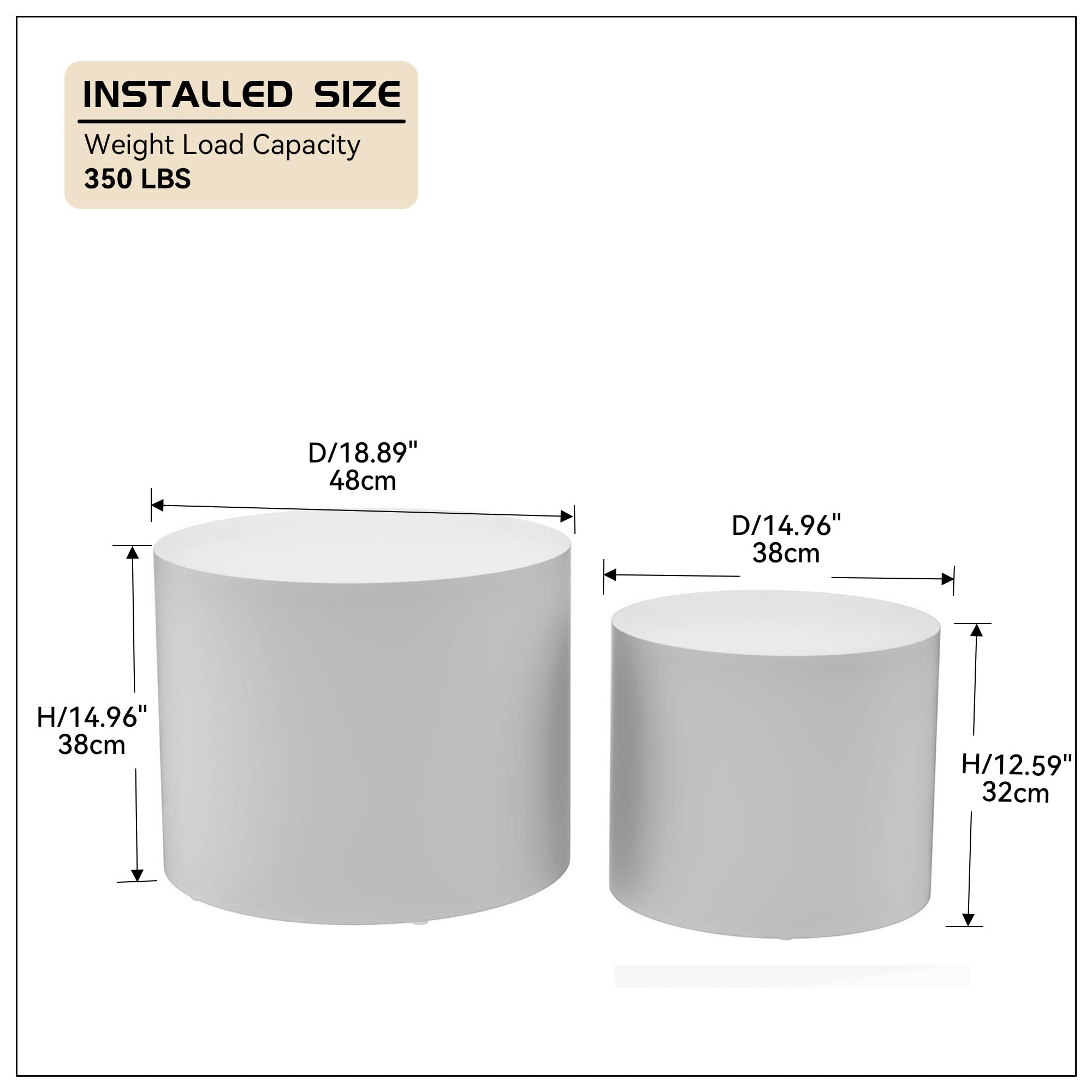 WilliamsSpace 2-Piece Nesting Coffee Table Set - Round Wooden Modern Side Tables in Matte White for Small Spaces, Living Room, Bedroom | Accent & End Tables for Cozy Home Decor