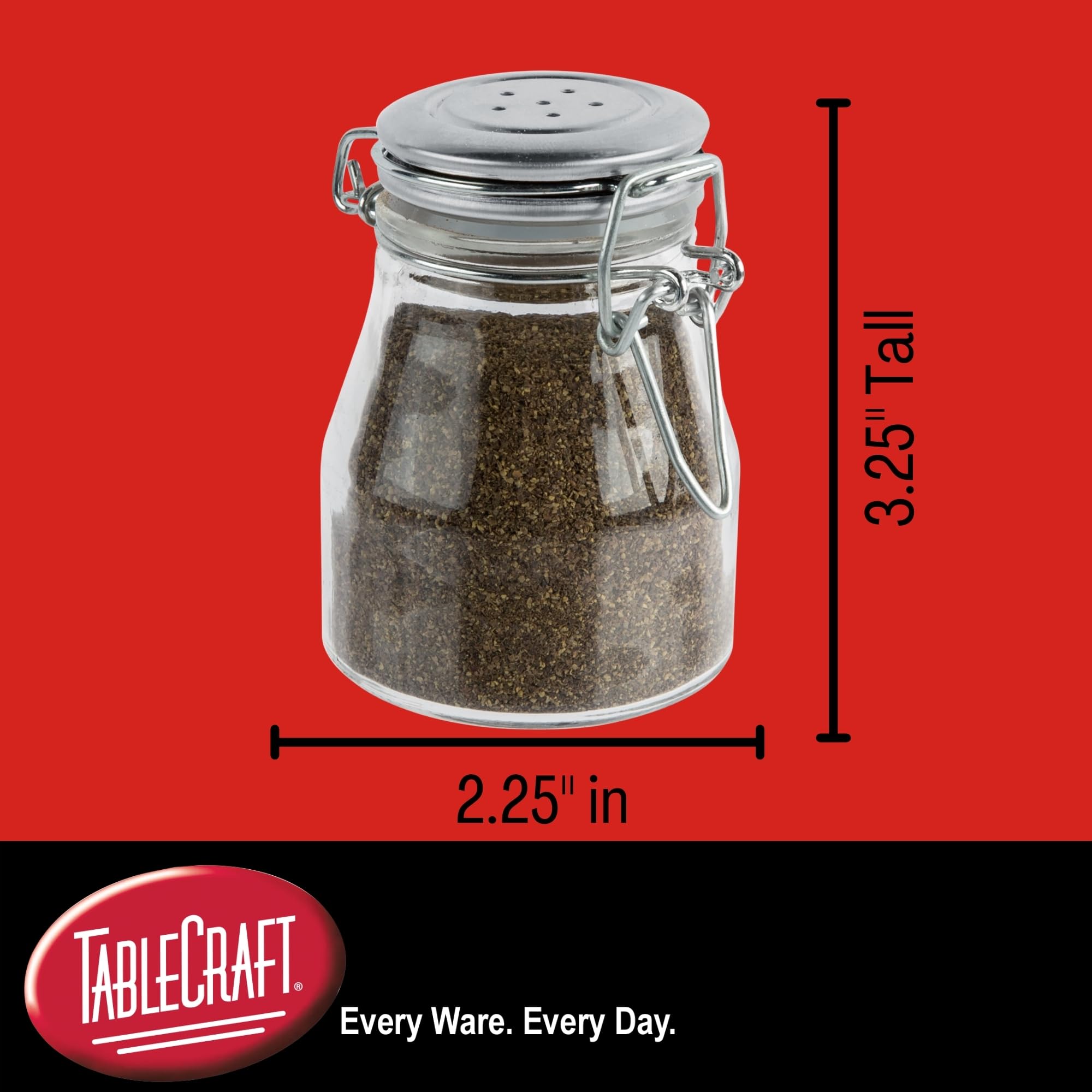 3.5 oz. Resealable Salt and Pepper Shaker Set with Stainless Steel Clip Top - Perfect for Kitchen, Camping, and Travel Use