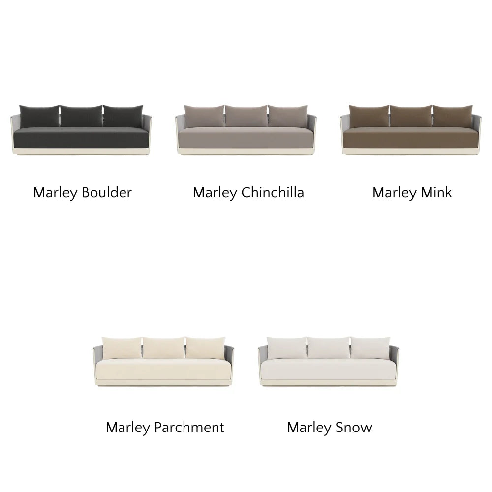 Antigua Outdoor 3-Seat Sofa Set - Waterproof Patio Furniture for Garden, Backyard, Poolside - Comfortable All-Weather Wicker Sectional Couch with Cushions