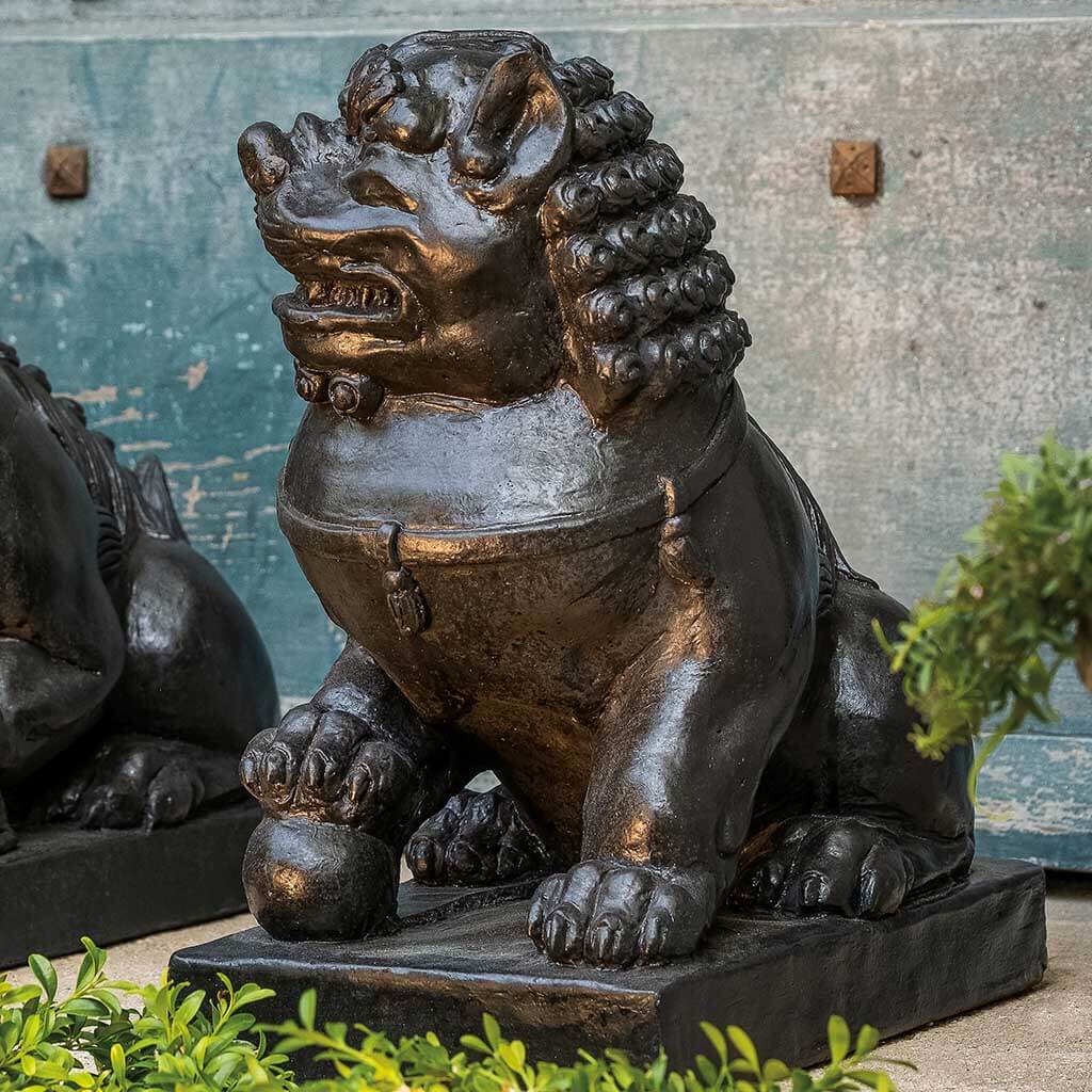 Campania International Traditional Foo Dog Male Statue - Chinese Guardian Lion Statue for Home Decor, Feng Shui Protection & Garden Ornament