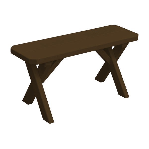 Yellow Pine Picnic Cross-Leg Bench - Outdoor Wooden Folding Bench for Patio, Garden, Camping & Picnics | Rustic Natural Wood Furniture for Backyard, Deck & Porch