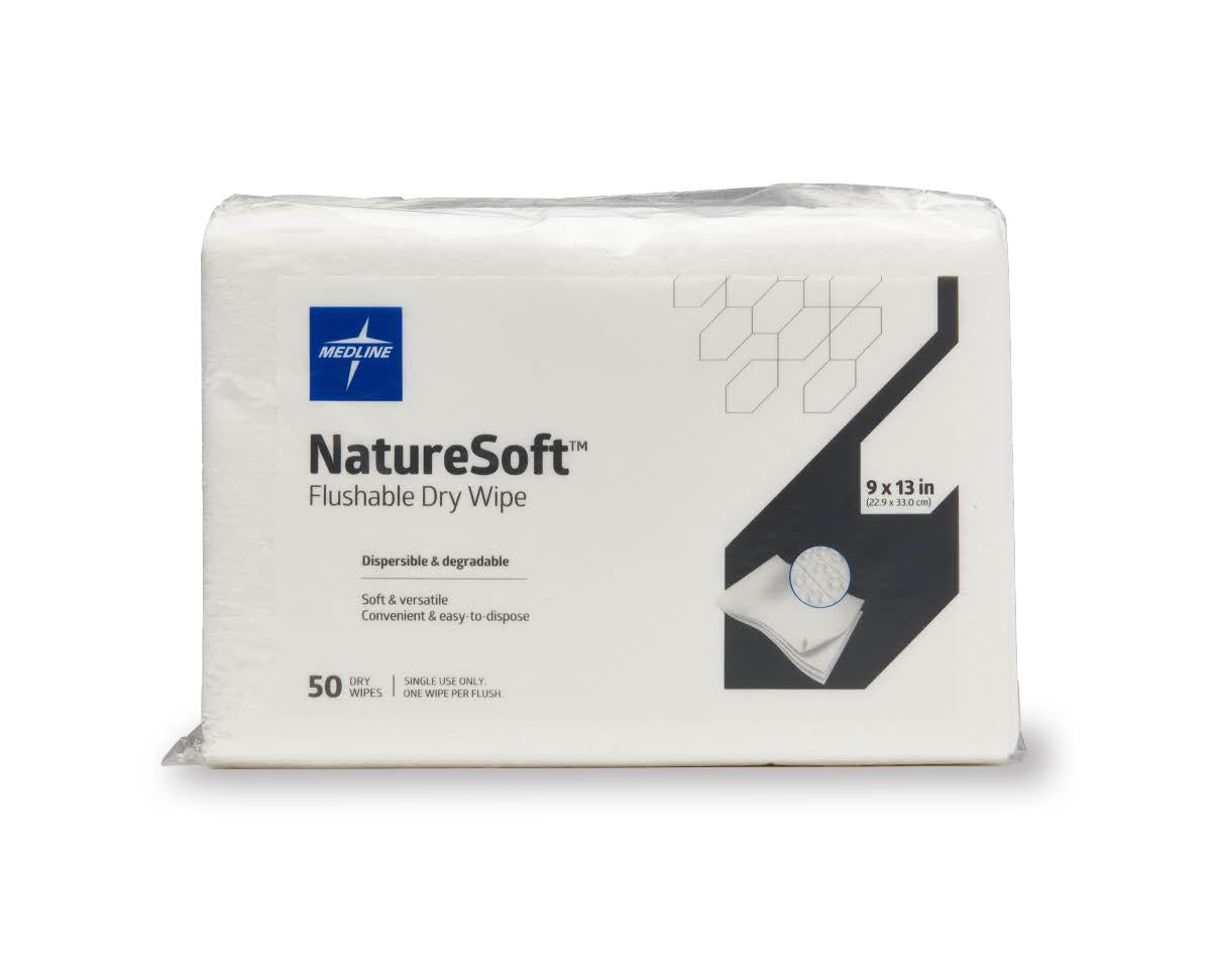 NatureSoft Flushable Dry Wipes - Biodegradable & Septic Safe, Gentle for Sensitive Skin | Perfect for Travel, Gym & On-the-Go Hygiene