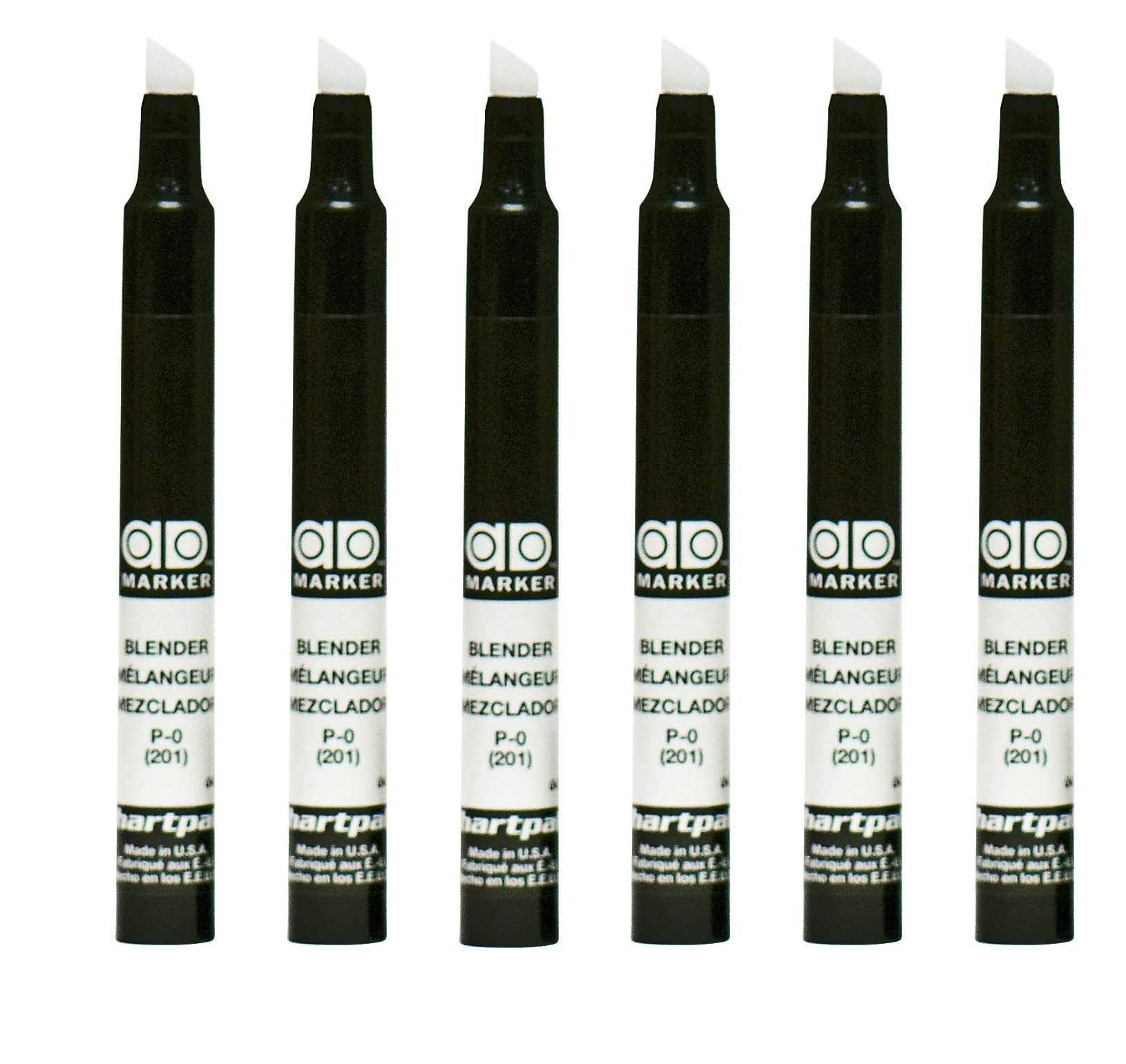Original Chartpak AD Marker - Tri-Nib & Blender, 6-Pack for Artists & Designers