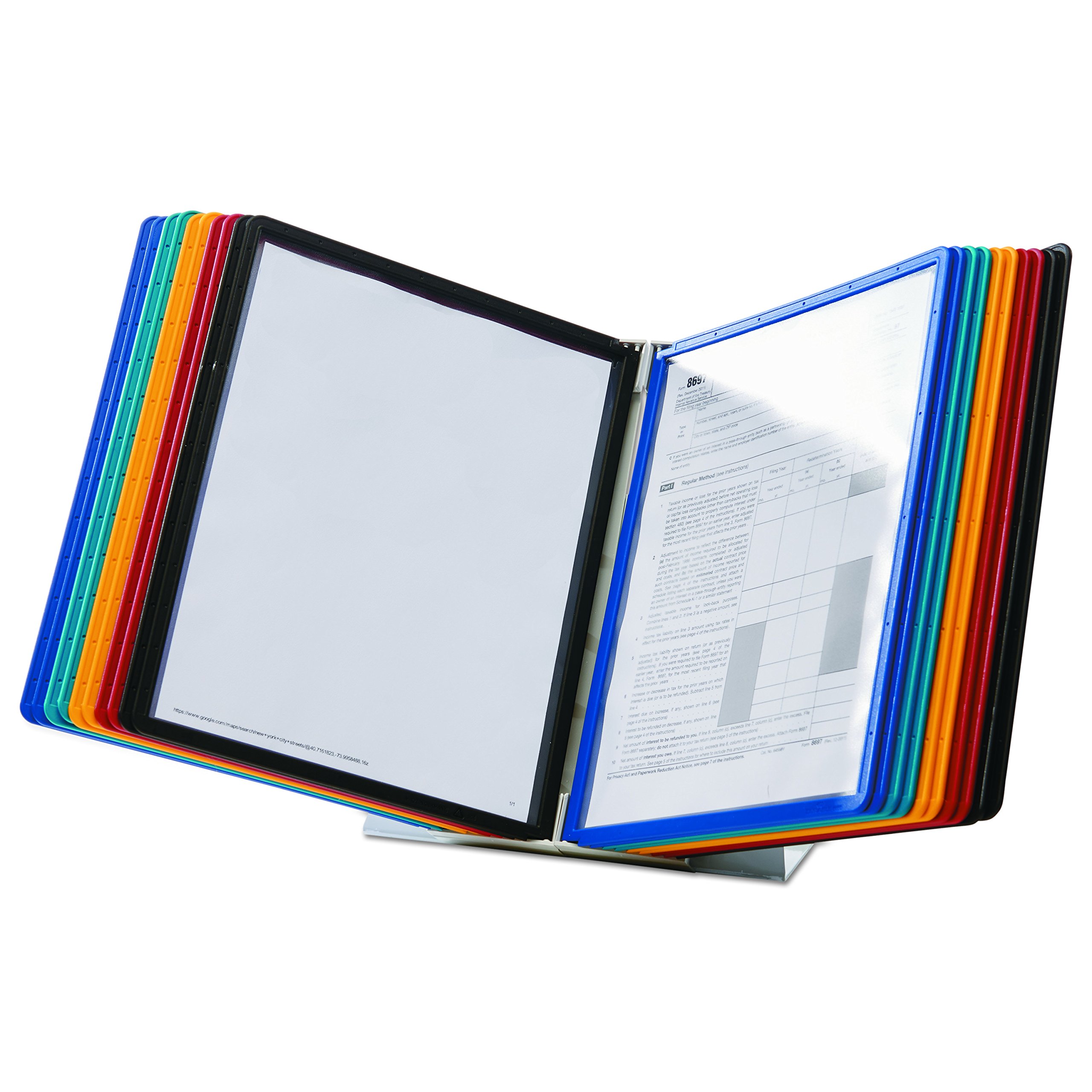 Durable Vario Reference Desktop System - 20 Panels with Assorted Borders | Perfect for Office Organization & Home Study Setup