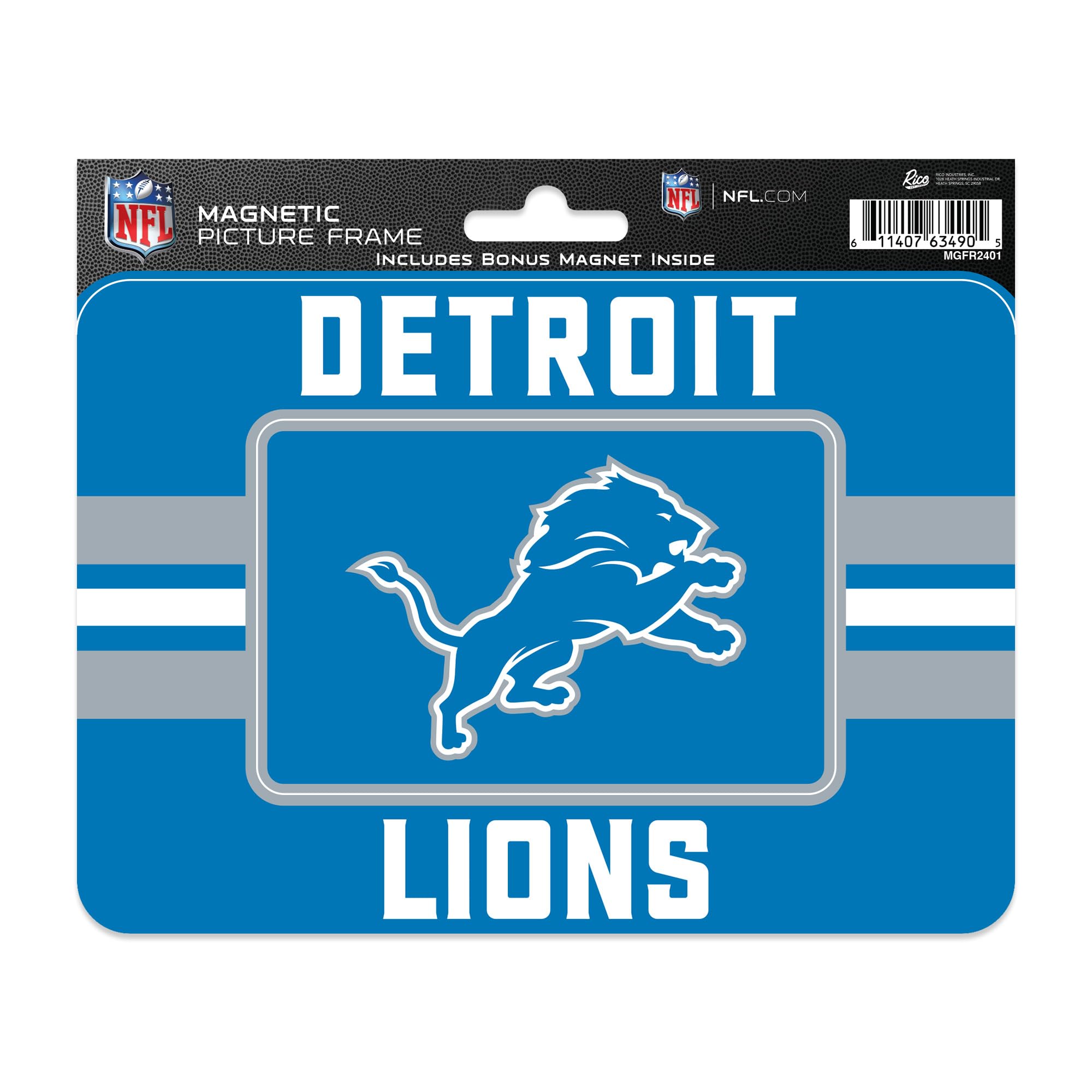 NFL Football Stripes Magnetic Picture Frame & Magnet Set (5