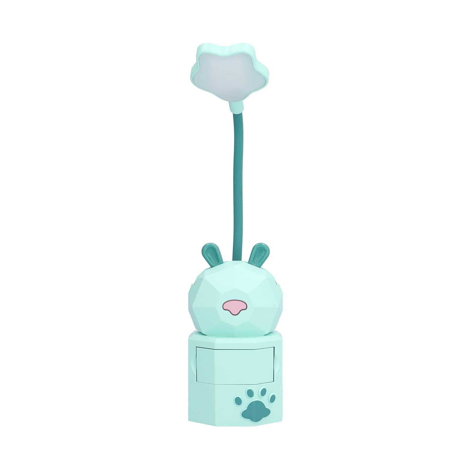 Adjustable LED Desk Lamp with Phone Holder - Cute Cartoon Design, Flexible Bendable Neck, Long Lifespan for Study, Dorm & Home Office (Green) | Perfect for Reading, Working & Nighttime Use