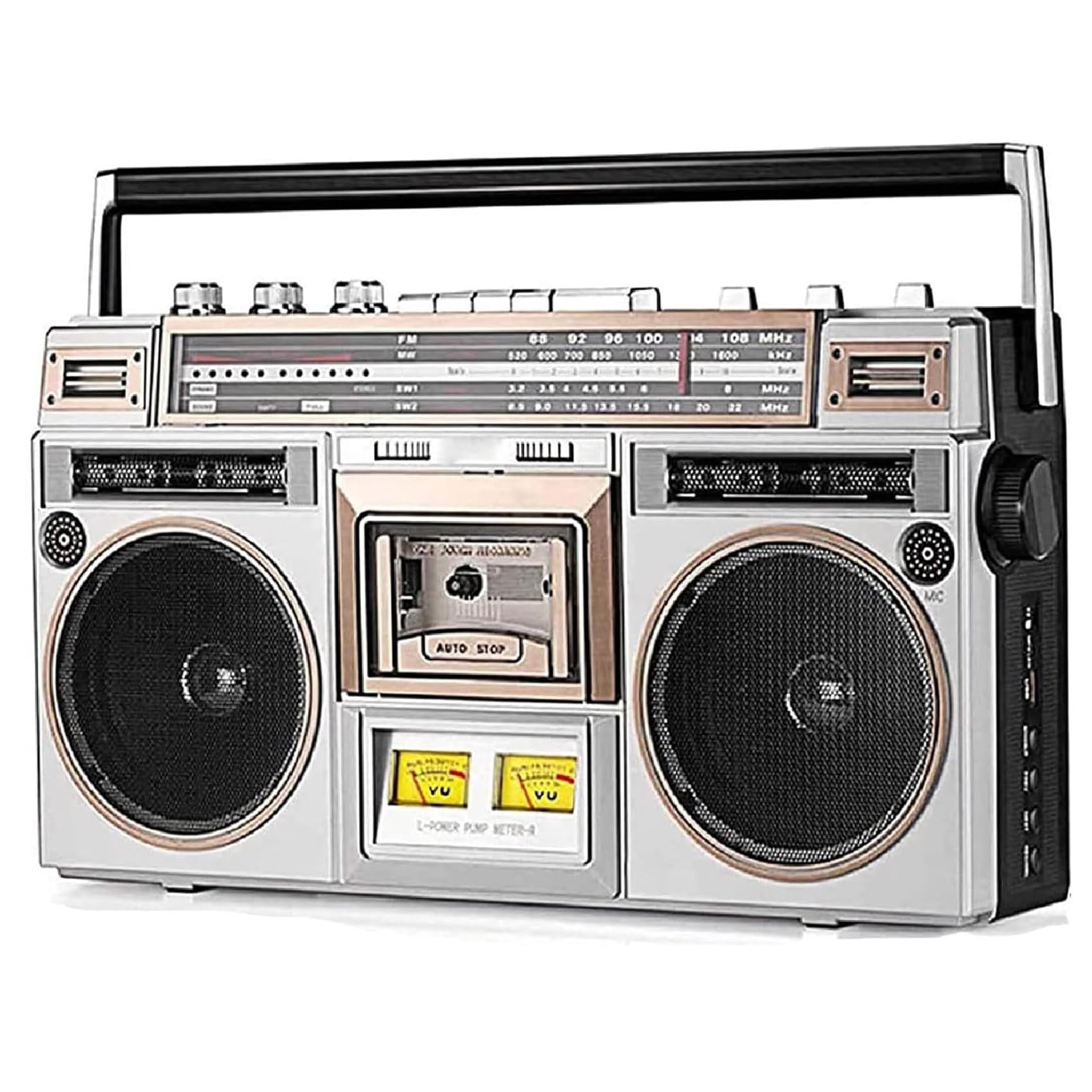 Vintage Portable Cassette Player & Recorder with Bluetooth, AM/FM Radio, USB/SD Converter - 80s Retro Boombox for Music Lovers | Perfect for Home, Travel & Family Gatherings
