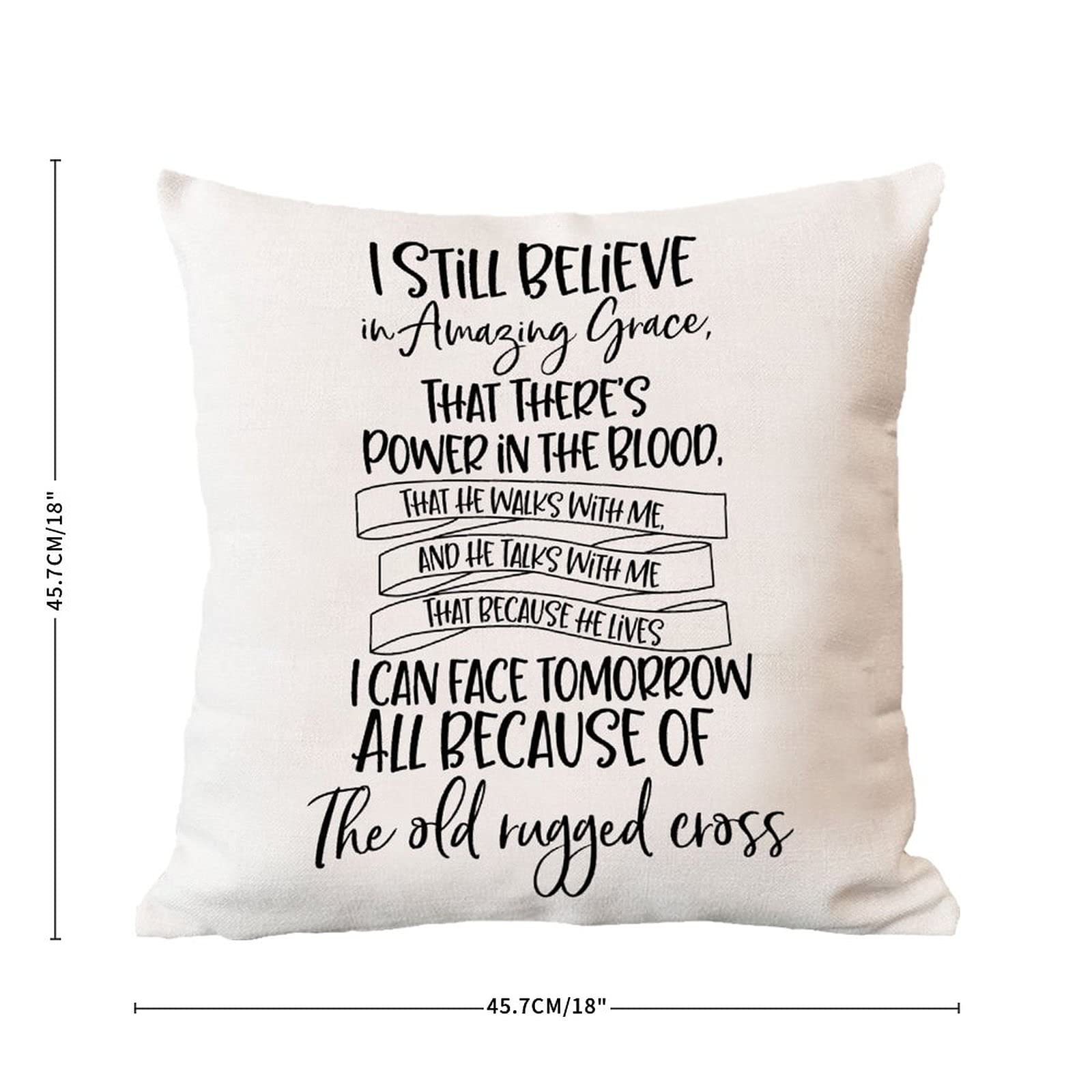 Amazing Grace Bible Quotes Christmas Pillow Cover - Religious Christian Home Decor with Inspirational Bible Verses - Perfect for Sofa, Couch, Holiday Decor & Birthday Gifts