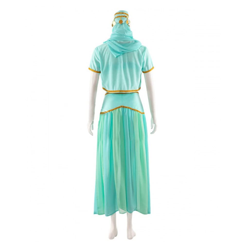 iSHOWcos I Dream of Jeannie Evil Sister Cosplay Costume - Green Dress Halloween Outfit for Jeannie II Character | Perfect for Cosplay Events, Halloween Parties & TV Show Reenactments