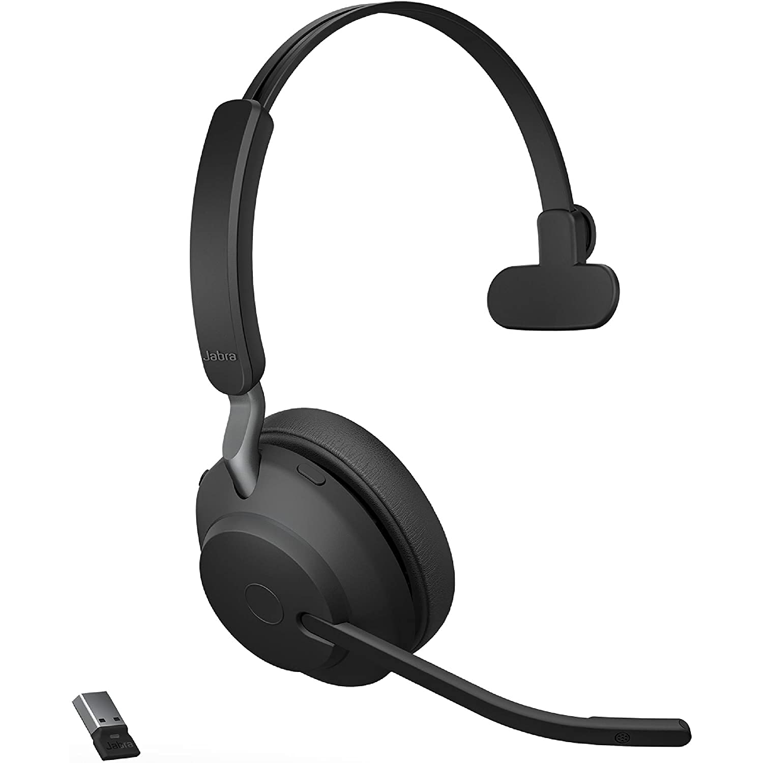 Jabra Evolve2 65 Mono Wireless Bluetooth Headset with Passive Noise Cancellation - 37 Hours Battery Life, MS Teams Optimized (Black) - Perfect for Remote Work, Online Meetings & Call Centers